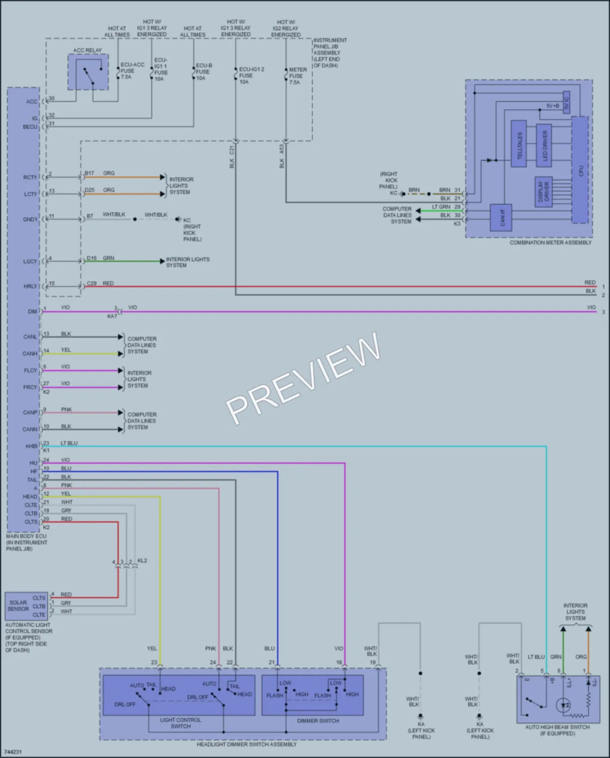 2022 Lexus IS300 Headlights wiring diagram preview