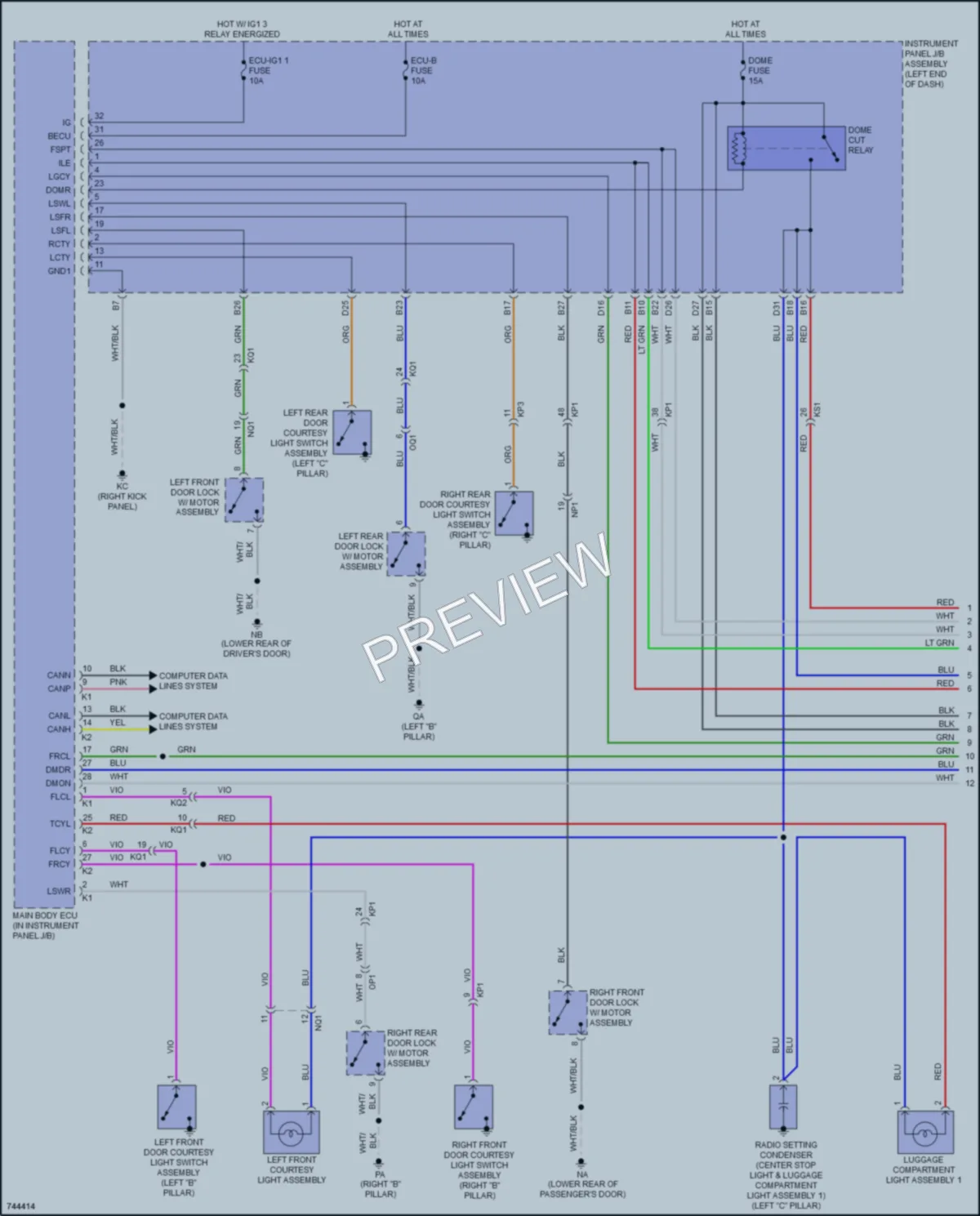 2022 Lexus IS300 Interior Lights wiring diagram preview