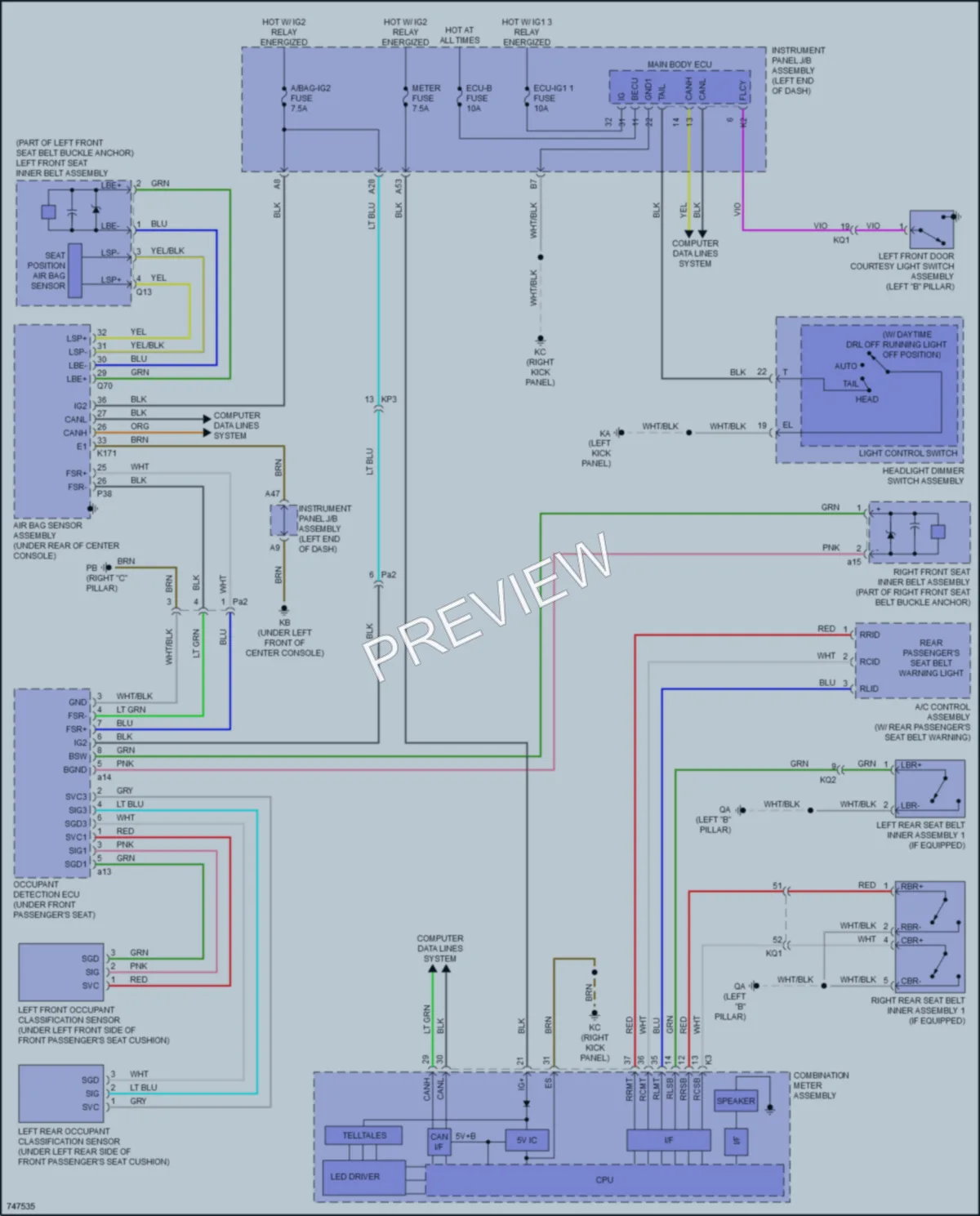 2022 Lexus IS300 Warning Systems wiring diagram preview