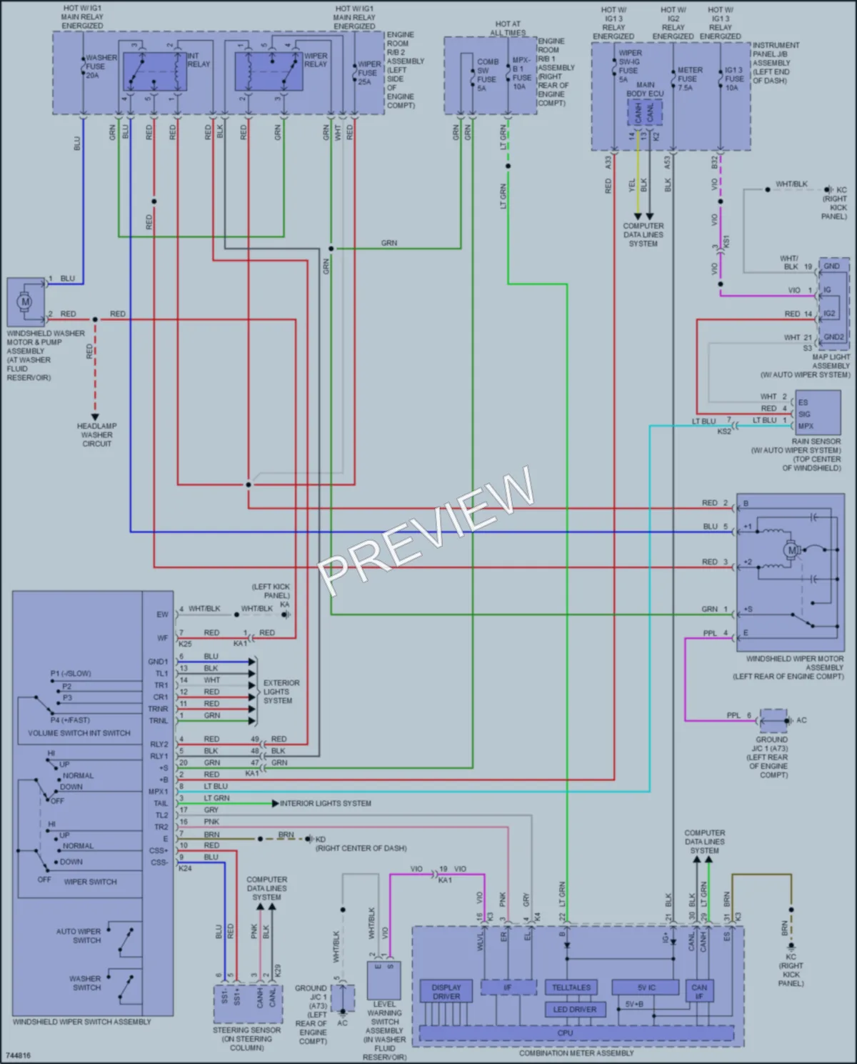 2022 Lexus IS300 Wiper Washer wiring diagram preview