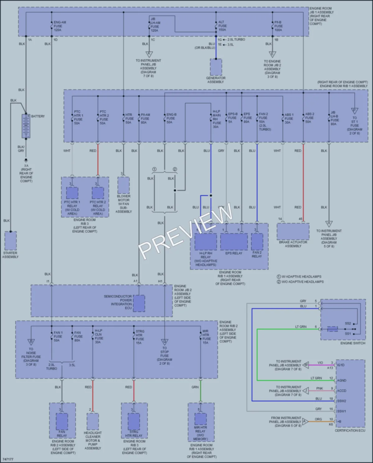 2022 Lexus IS350 Power Distribution wiring diagram preview