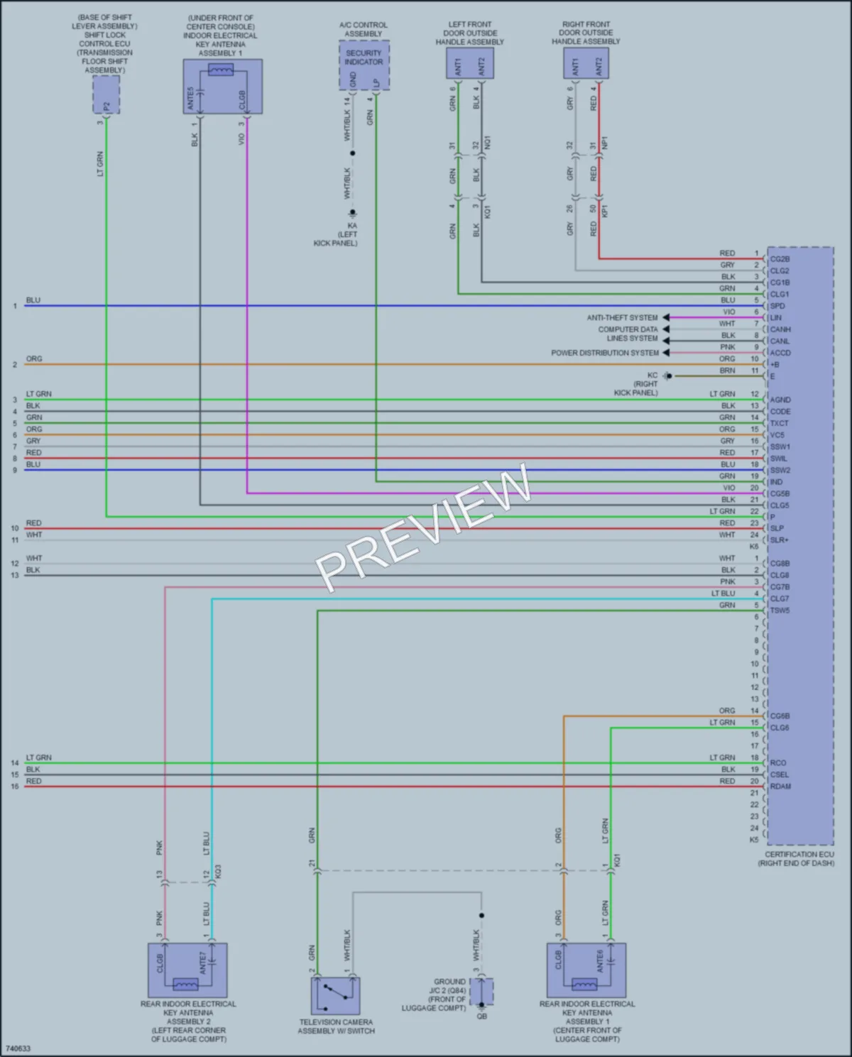 2022 Lexus IS350 Power Door Locks wiring diagram preview