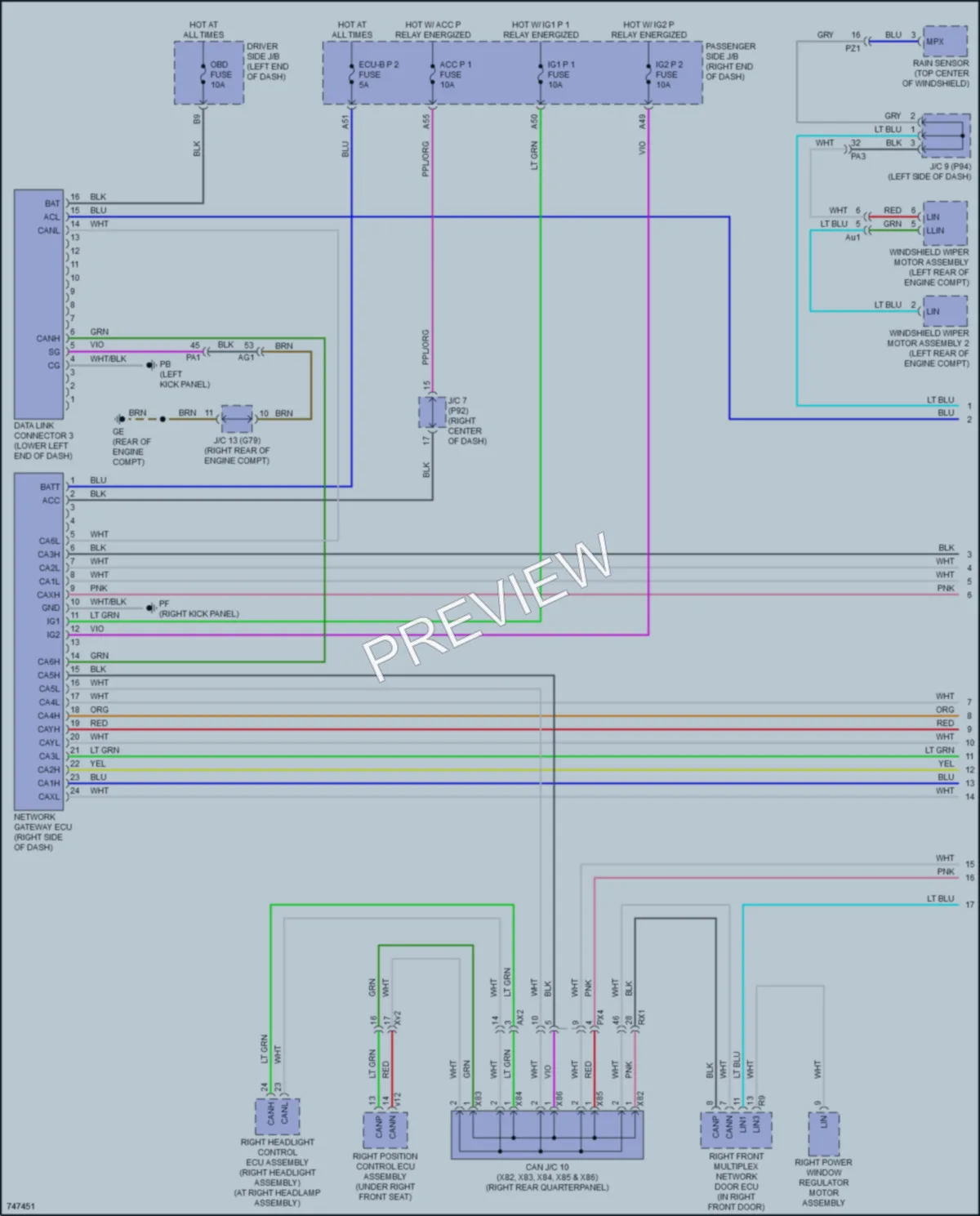 2022 Lexus LC500 Computer Data Lines wiring diagram preview