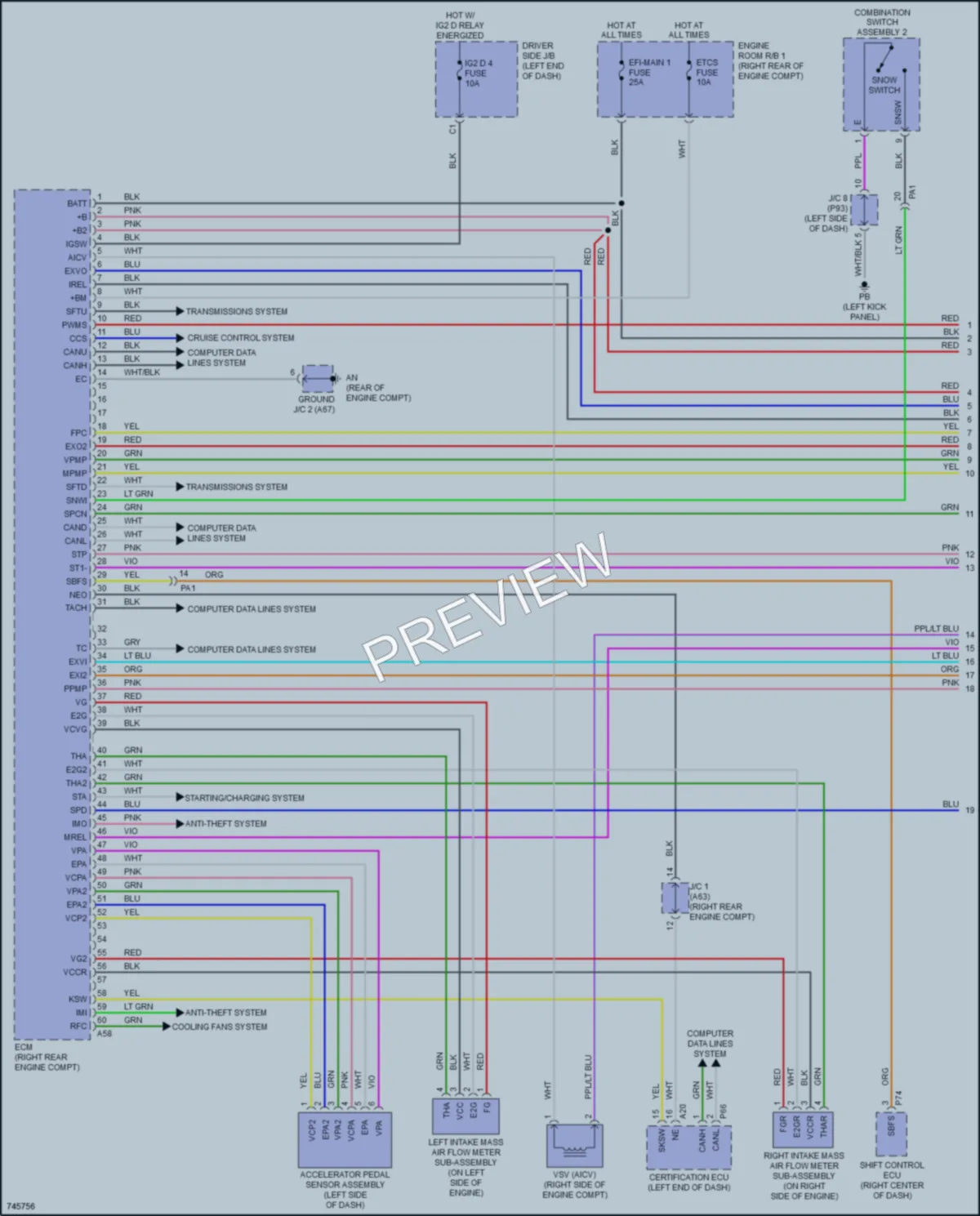2022 Lexus LC500 Engine Performance wiring diagram preview