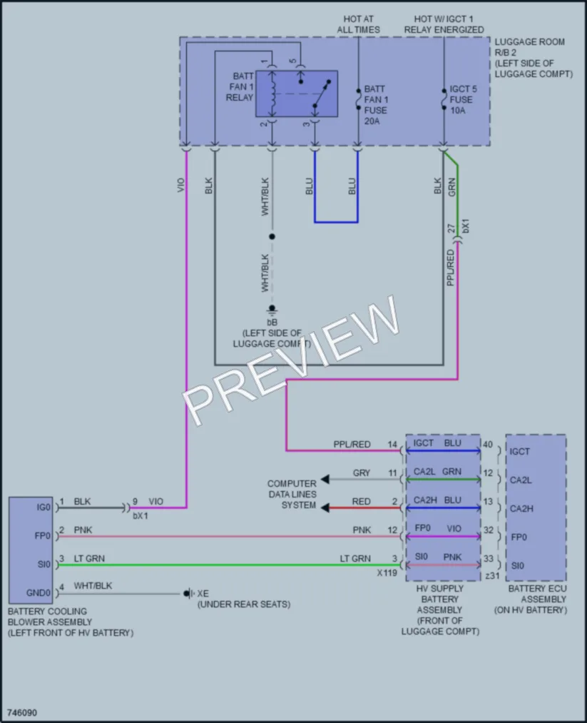 2022 Lexus LC500h Cooling Fan wiring diagram preview