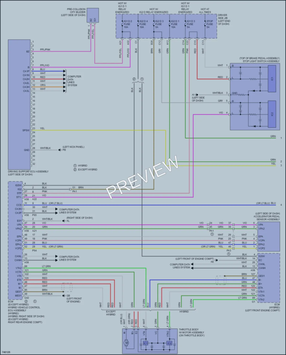 2022 Lexus LC500h Cruise Control wiring diagram preview