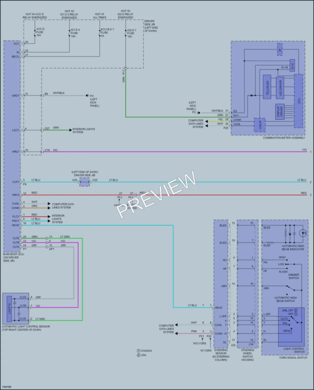 2022 Lexus LC500h Headlights wiring diagram preview