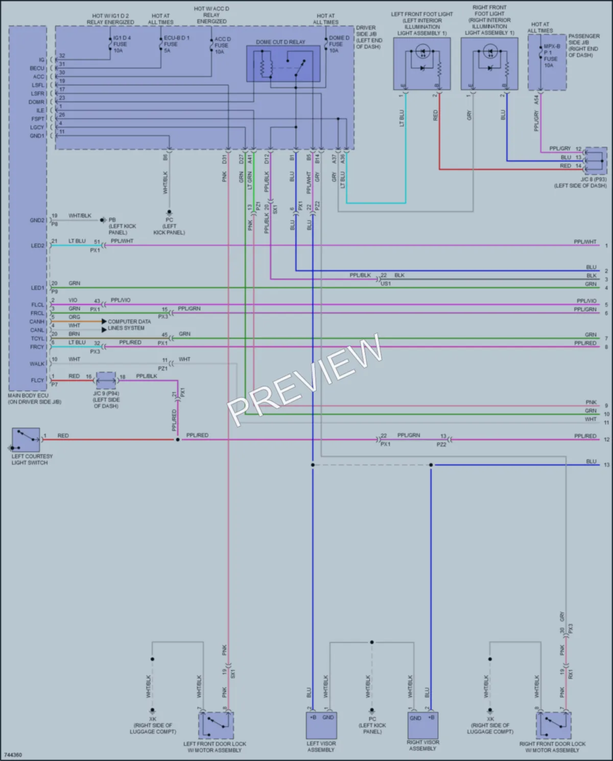 2022 Lexus LC500h Interior Lights wiring diagram preview