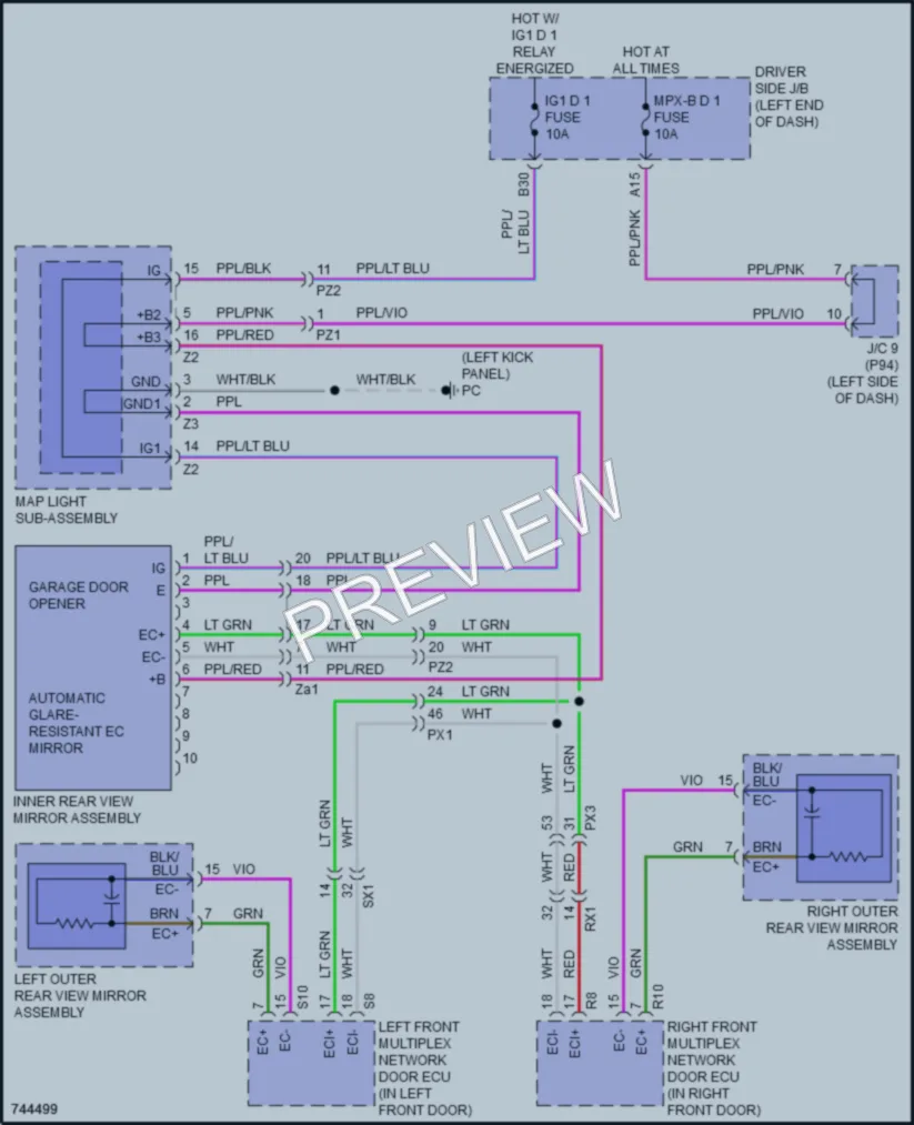 2022 Lexus LC500h Power Mirrors wiring diagram preview