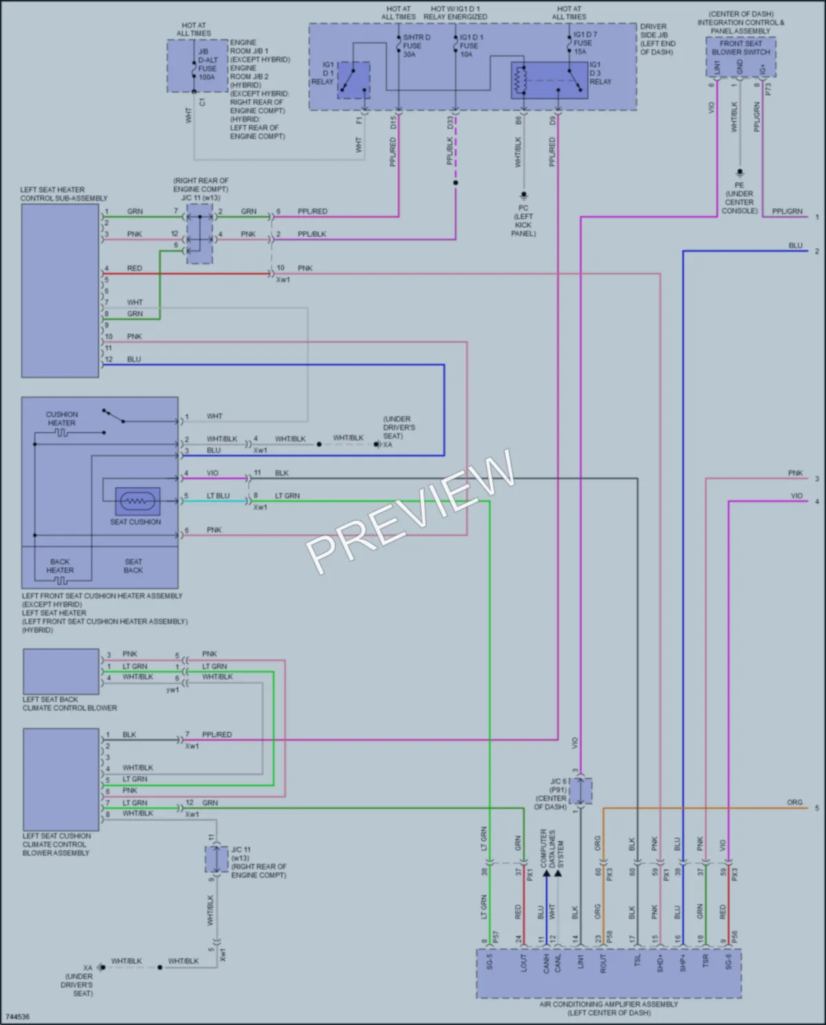 2022 Lexus LC500h Power Seats wiring diagram preview