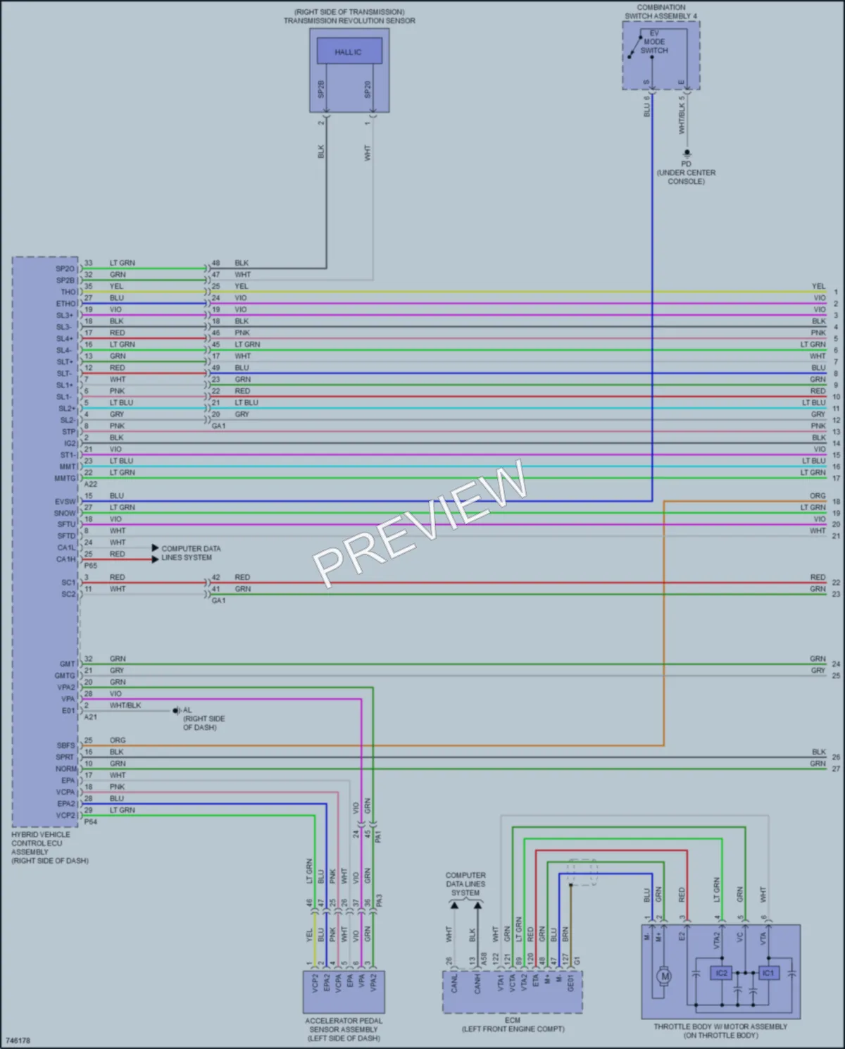 2022 Lexus LC500h Transmission wiring diagram preview