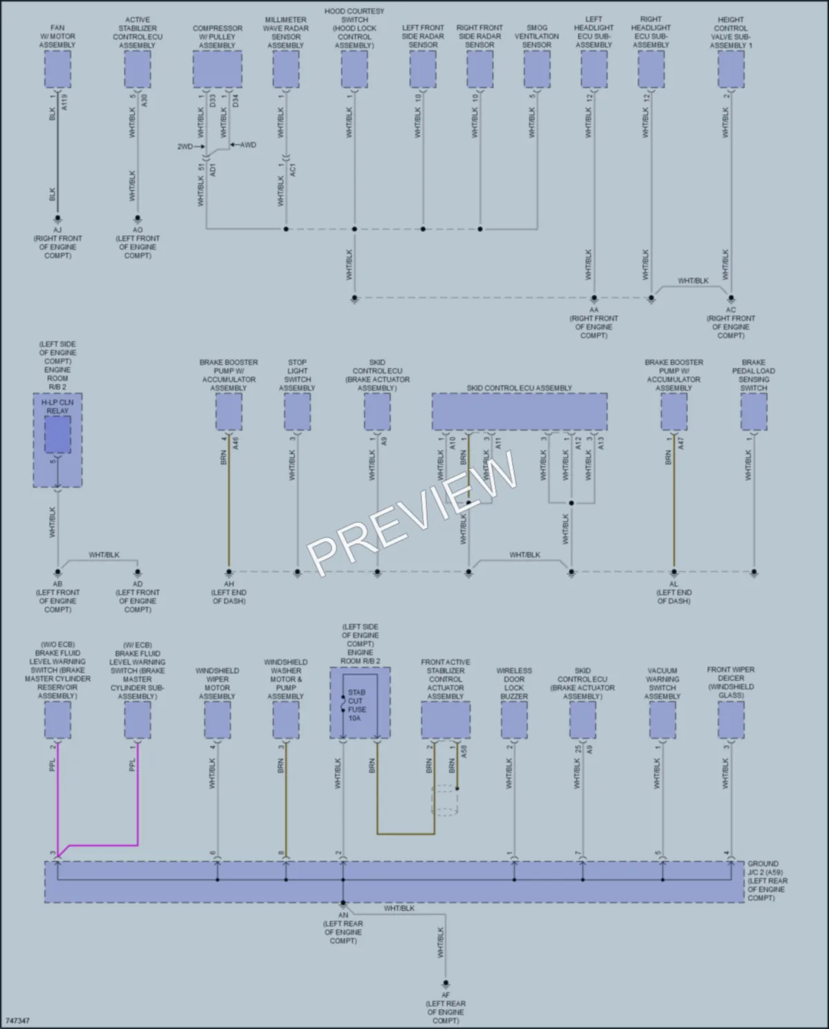 2022 Lexus LS500 Ground Distribution wiring diagram preview