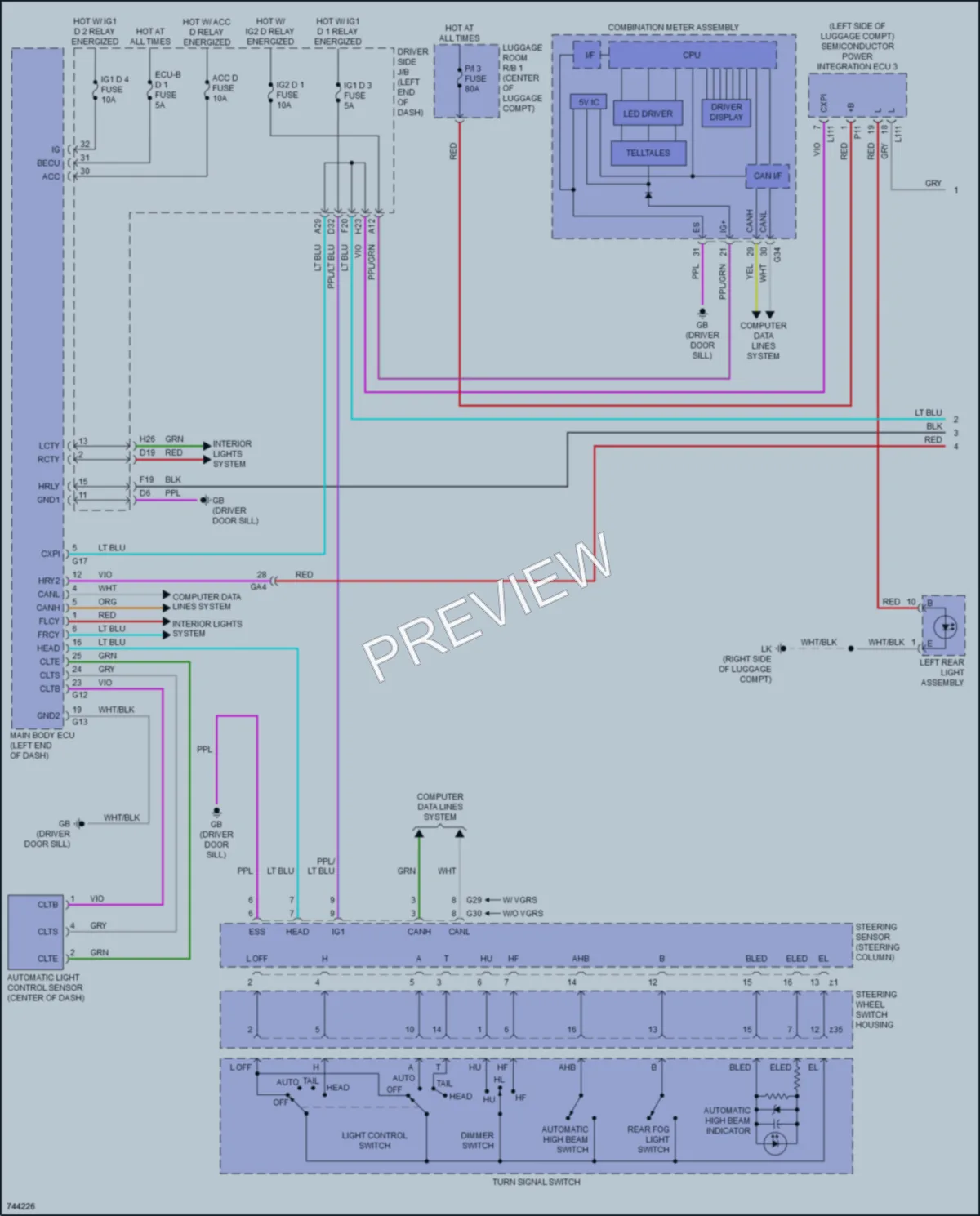 2022 Lexus LS500 Headlights wiring diagram preview