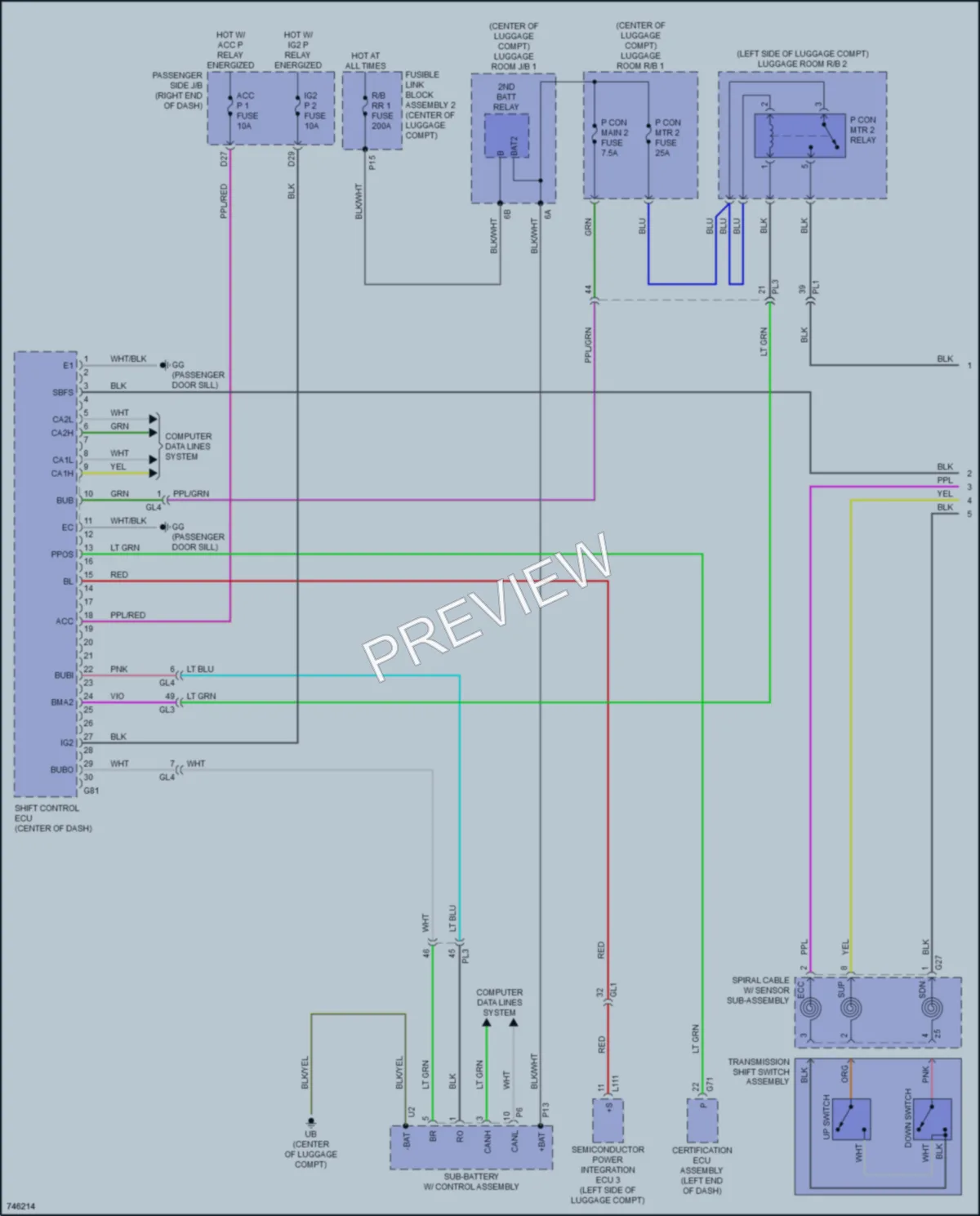 2022 Lexus LS500 Transmission wiring diagram preview