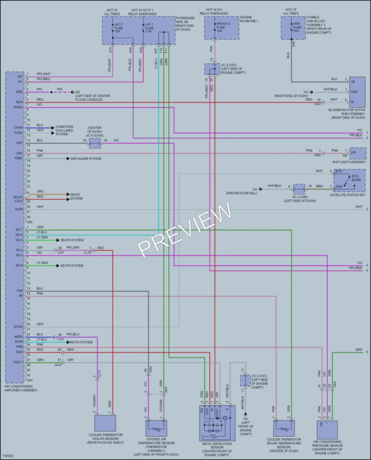 2022 Lexus LS500h Air Conditioning wiring diagram preview