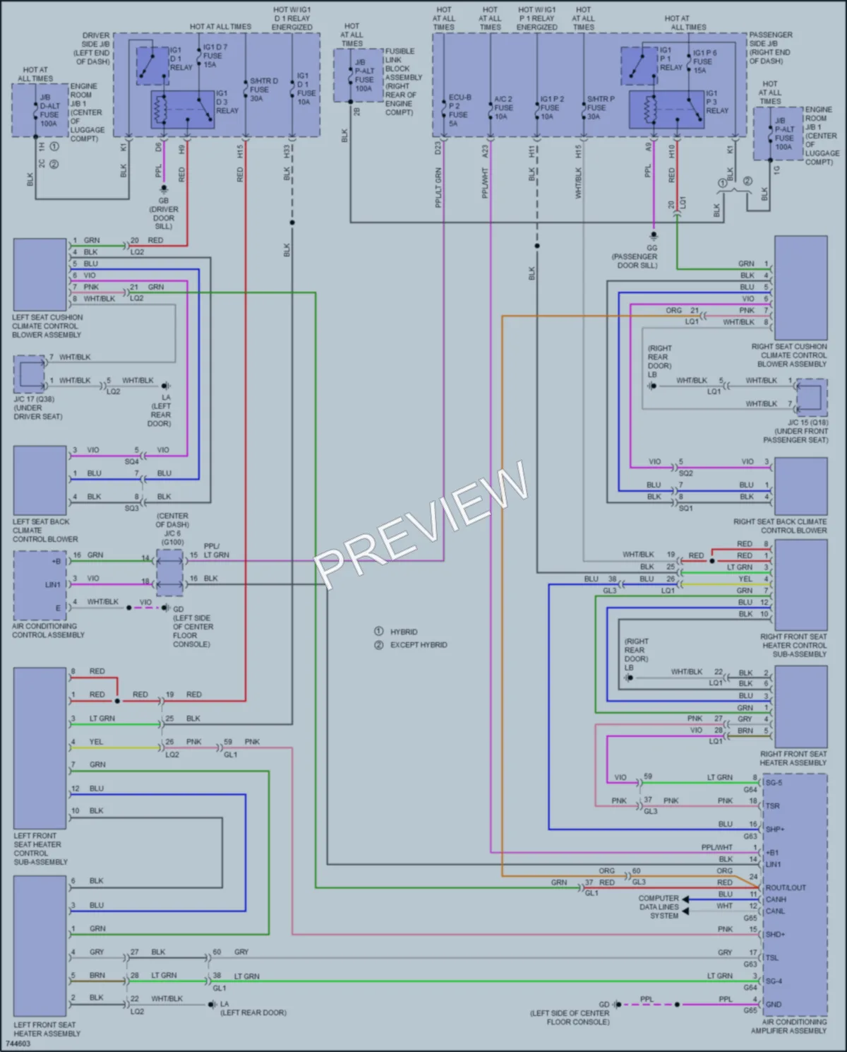 2022 Lexus LS500h Power Seats wiring diagram preview