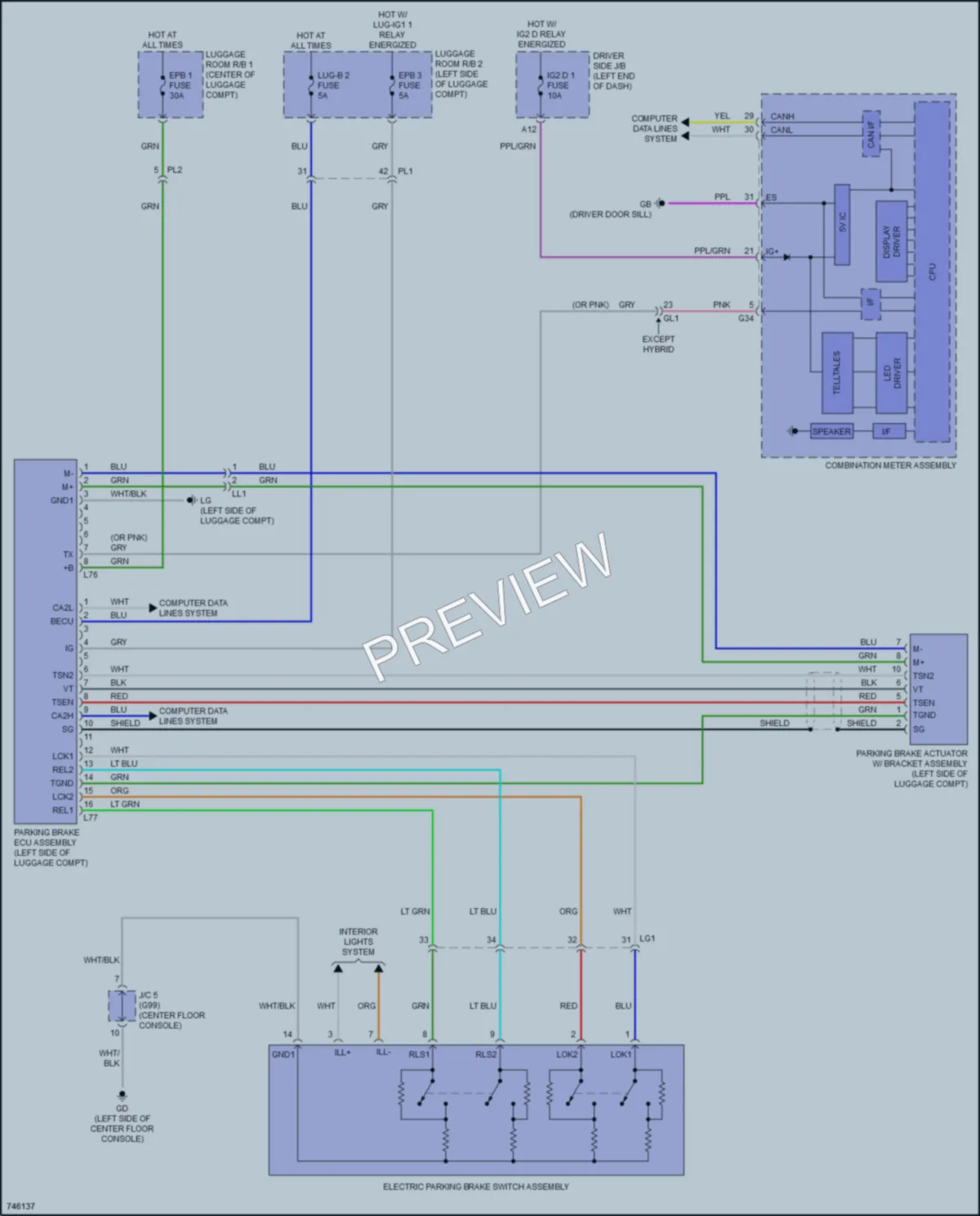 2022 Lexus LS500h Shift Interlock wiring diagram preview