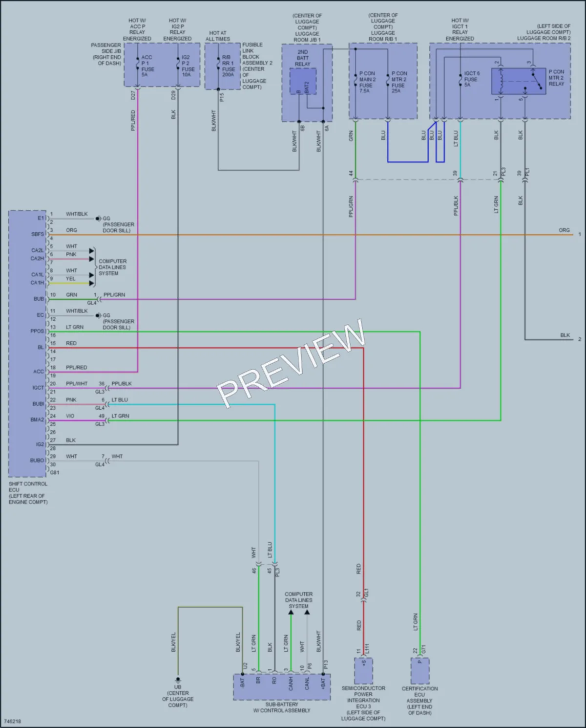 2022 Lexus LS500h Transmission wiring diagram preview