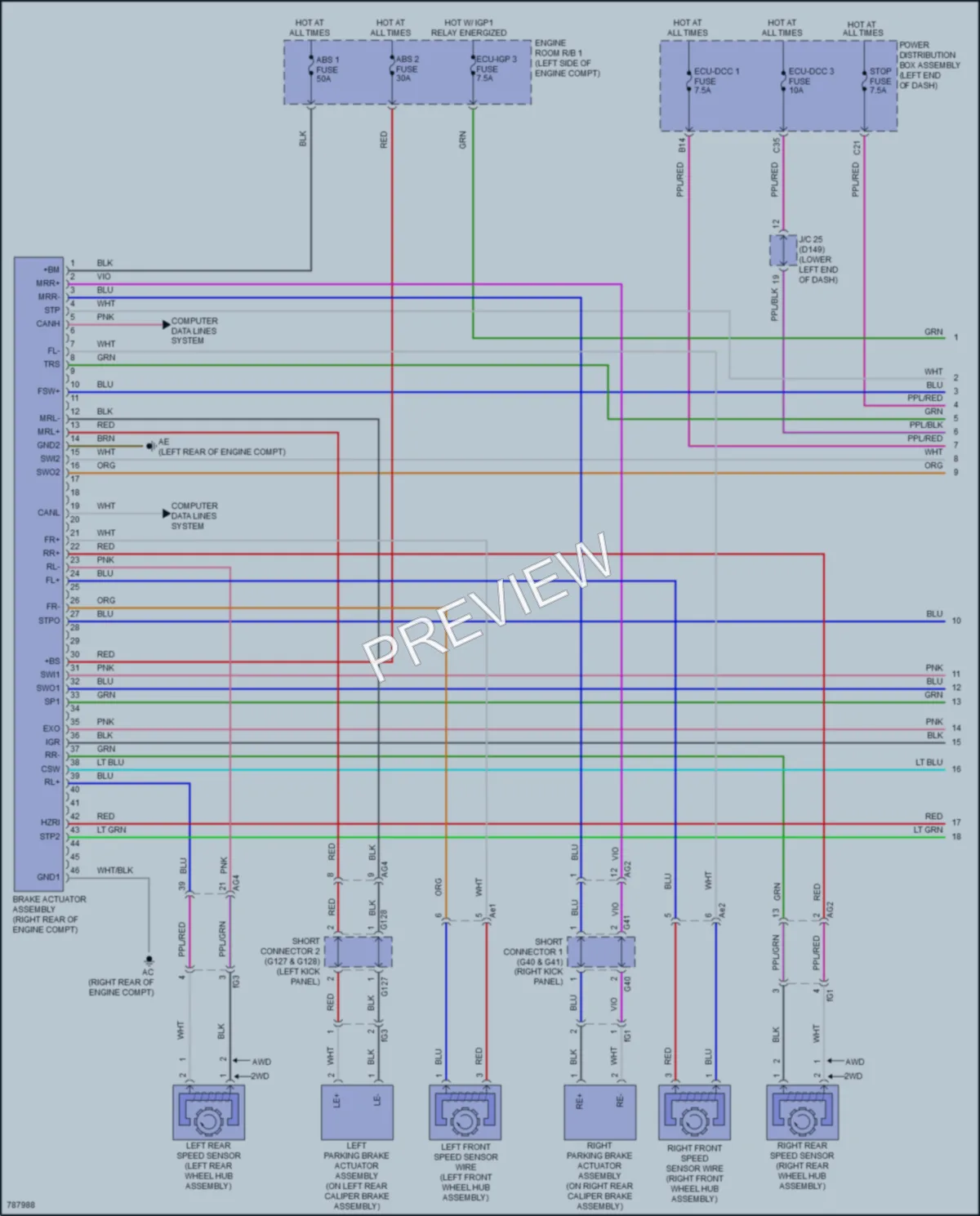 2022 Lexus NX250 Anti Lock Brakes wiring diagram preview