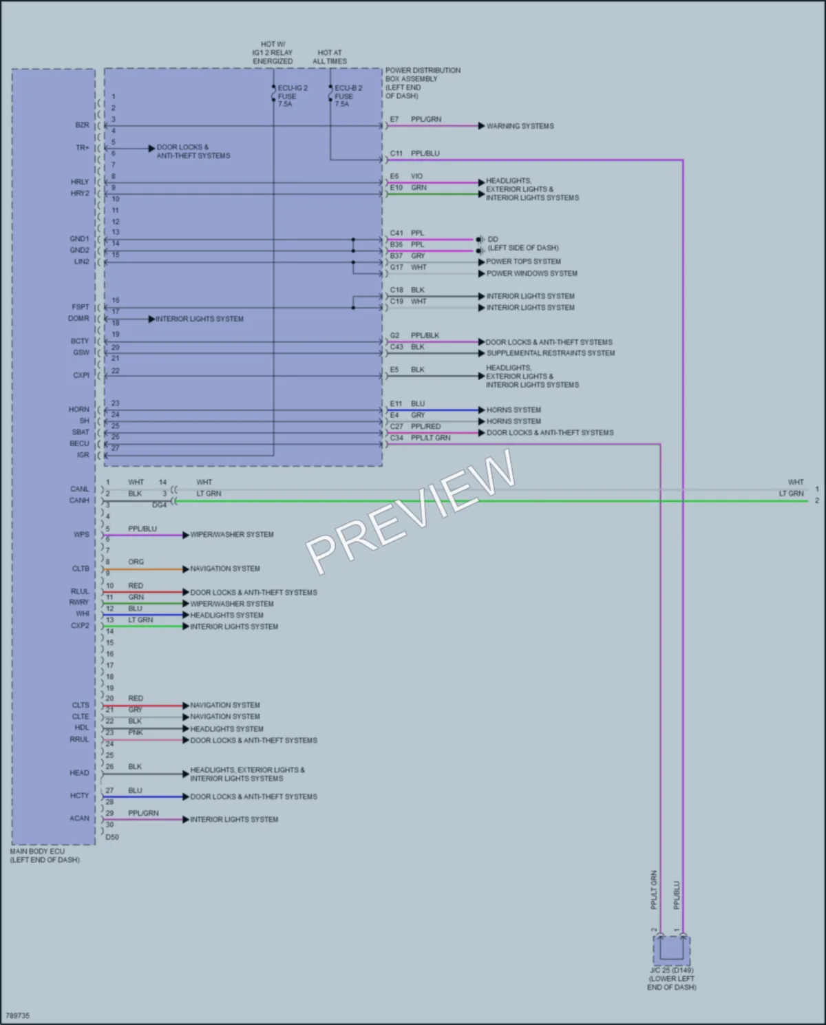 2022 Lexus NX250 Body Control Modules wiring diagram preview
