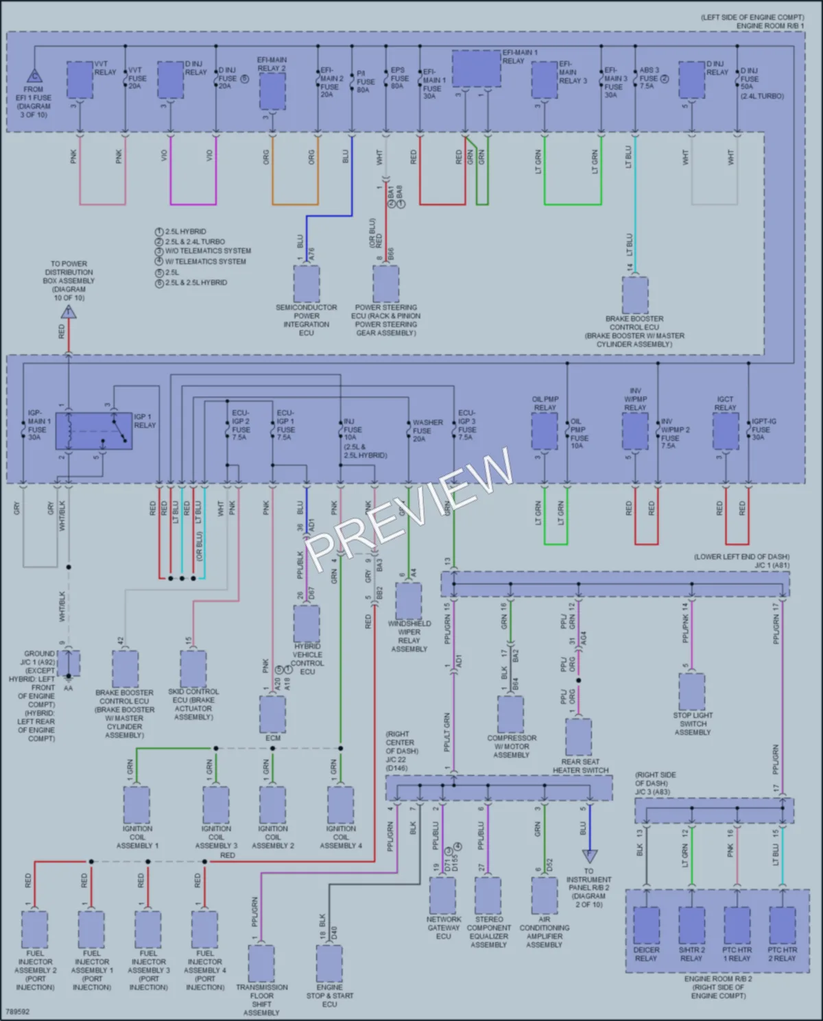 2022 Lexus NX250 Power Distribution wiring diagram preview
