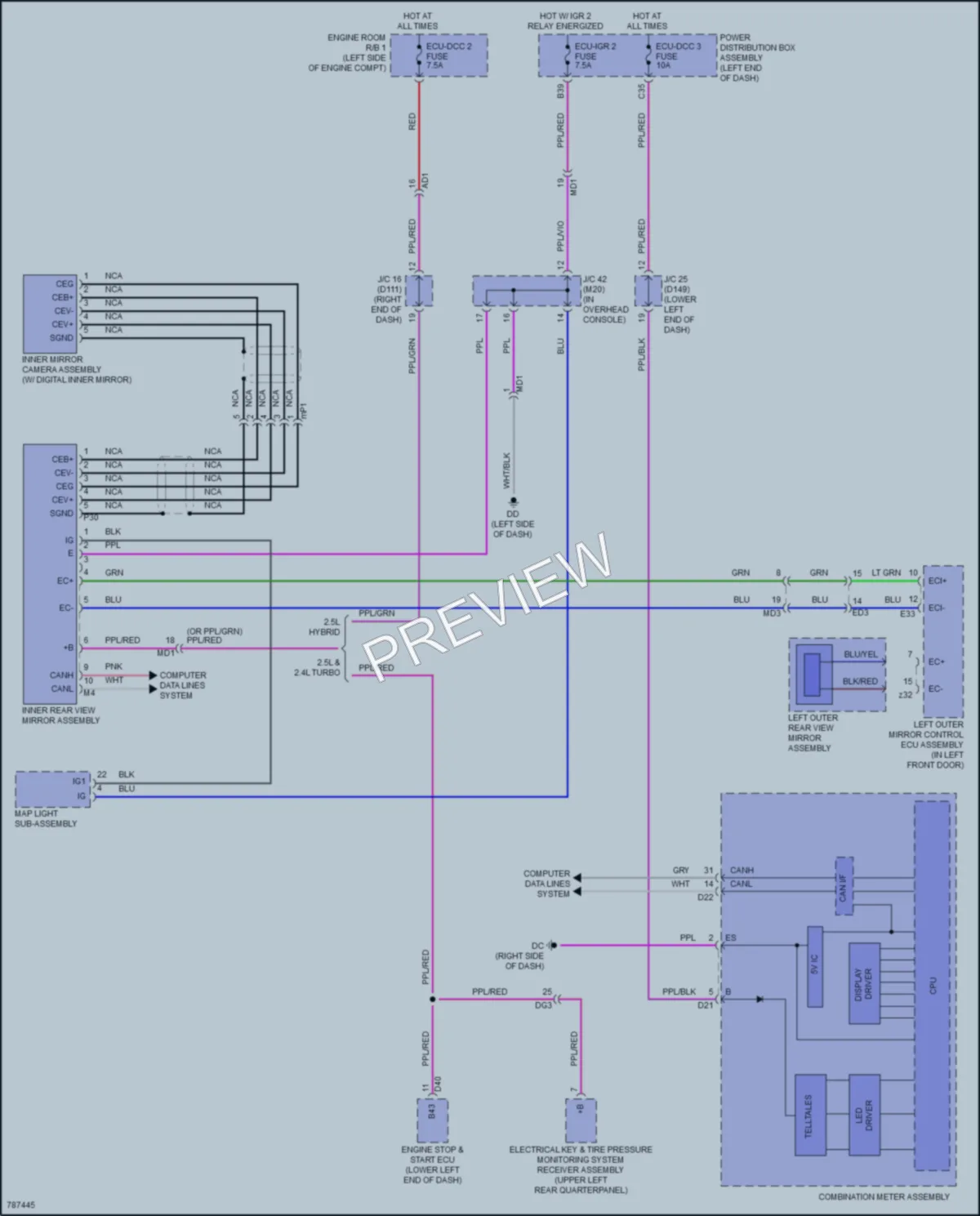 2022 Lexus NX250 Power Mirrors wiring diagram preview