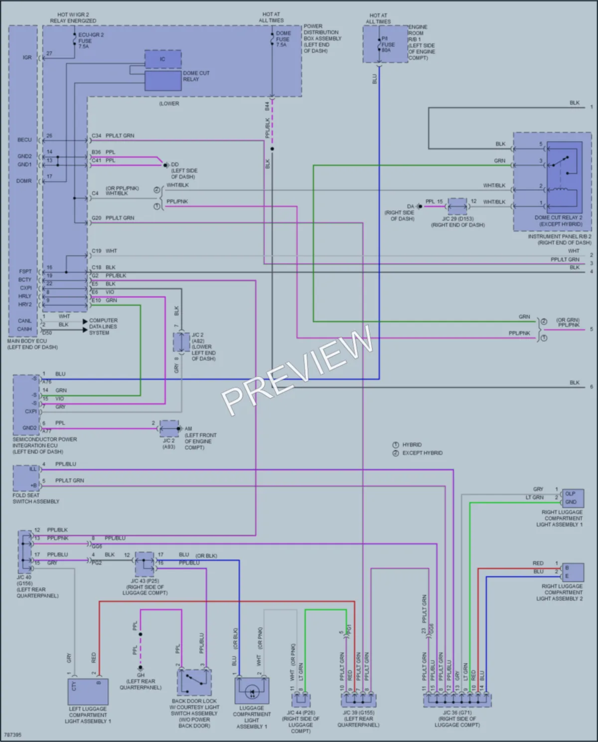 2022 Lexus NX350 Interior Lights wiring diagram preview