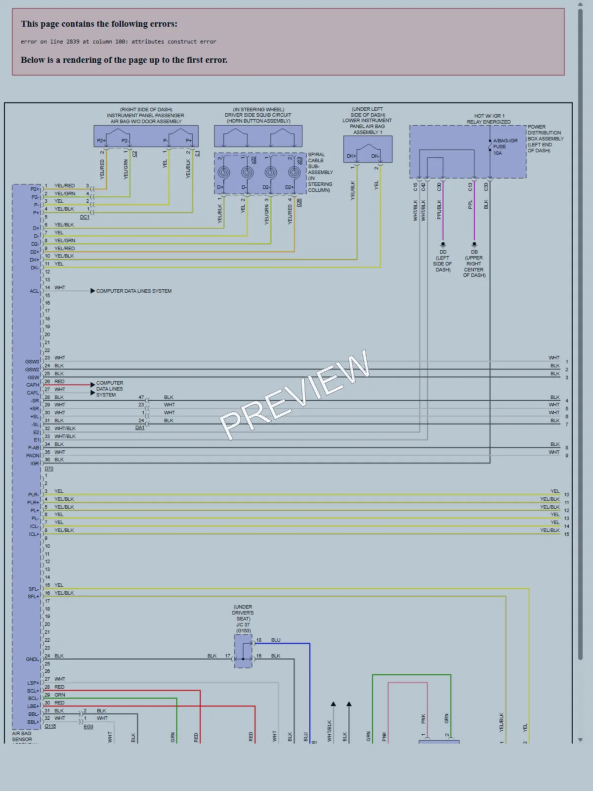 2022 Lexus NX350 Supplemental Restraints wiring diagram preview