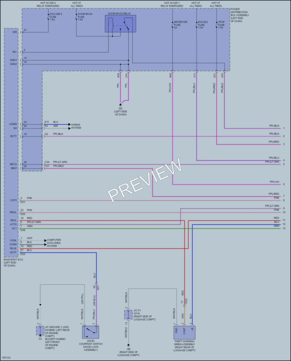 2022 Lexus NX350h Power Door Locks wiring diagram preview