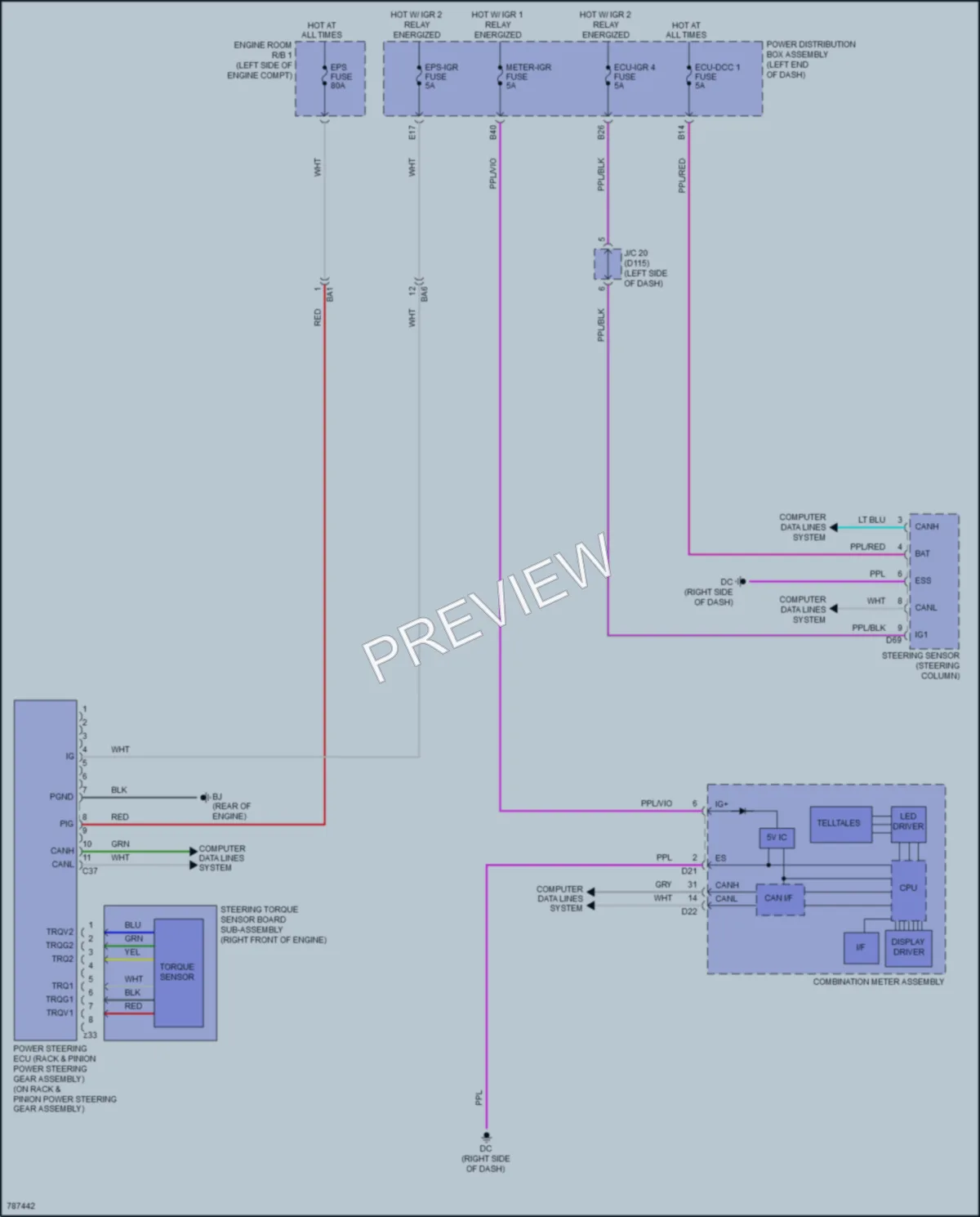 2022 Lexus NX450h Electronic Power Steering wiring diagram preview
