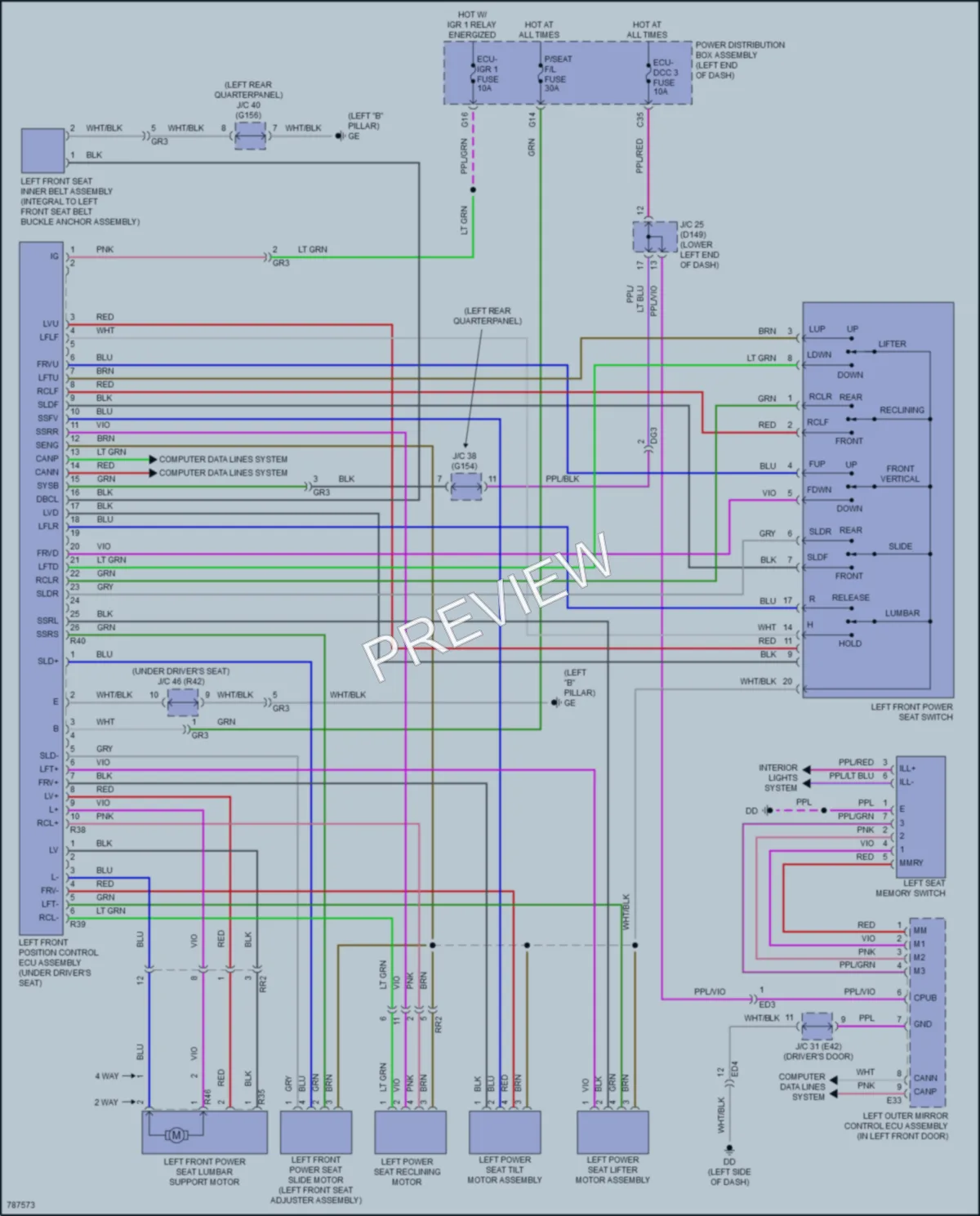 2022 Lexus NX450h Memory Systems wiring diagram preview