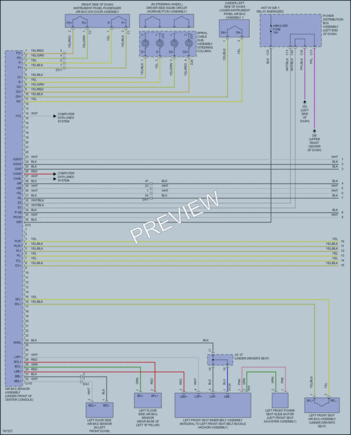 2022 Lexus NX450h Supplemental Restraints wiring diagram preview