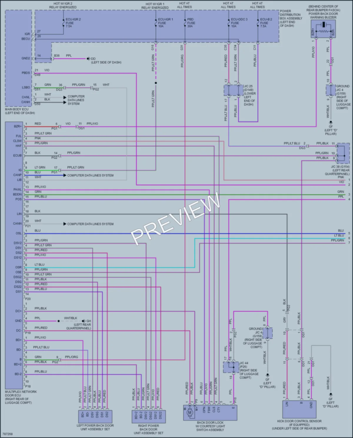 2022 Lexus NX450h Trunk Tailgate Fuel Door wiring diagram preview