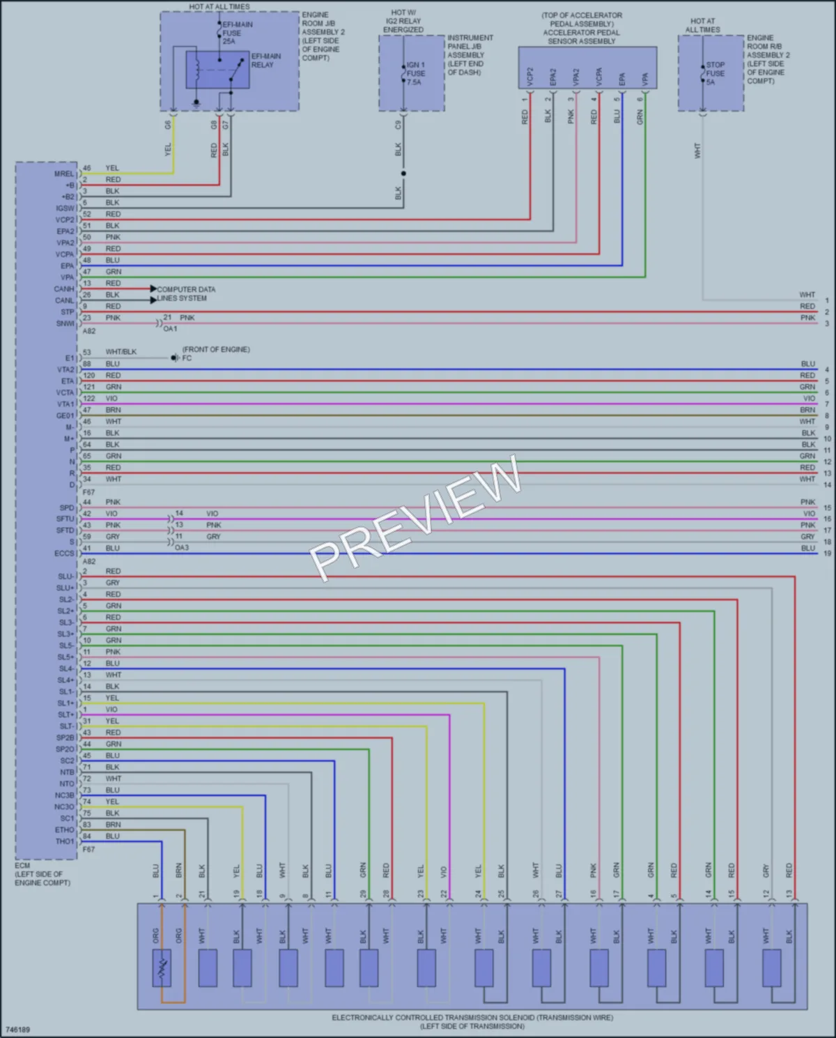 2022 Lexus RC300 Transmission wiring diagram preview