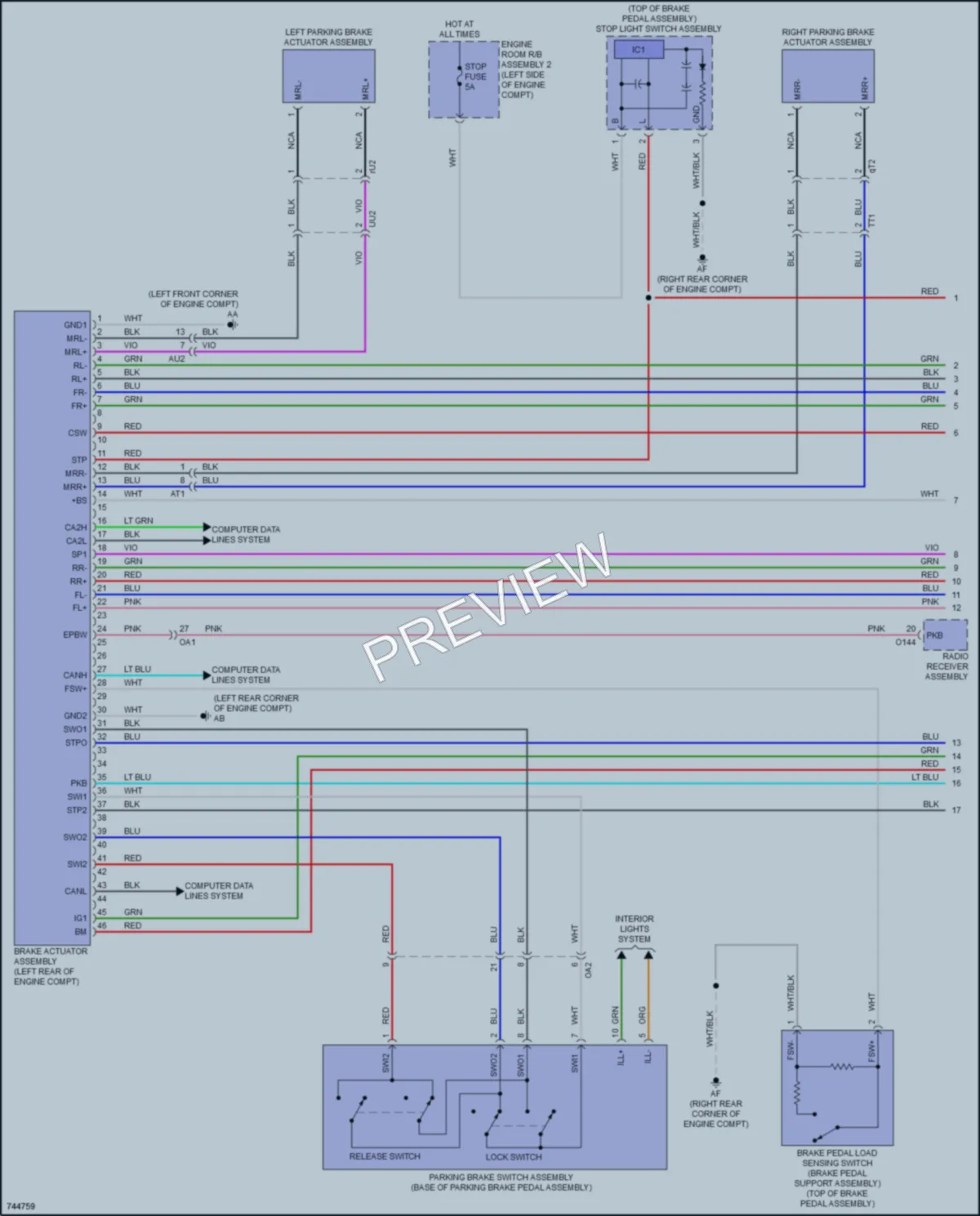 2022 Lexus RC350 Anti Lock Brakes wiring diagram preview