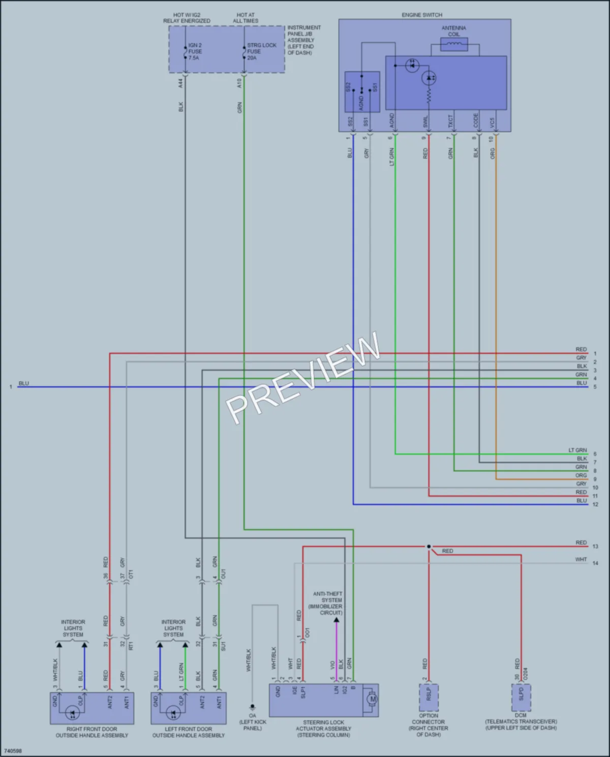 2022 Lexus RC350 Power Door Locks wiring diagram preview