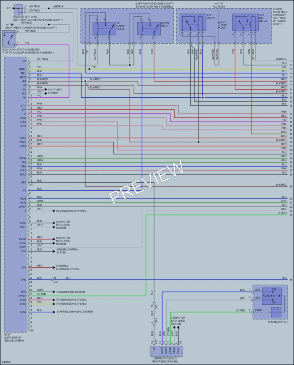 2022 Lexus RCF Engine Performance wiring diagram preview