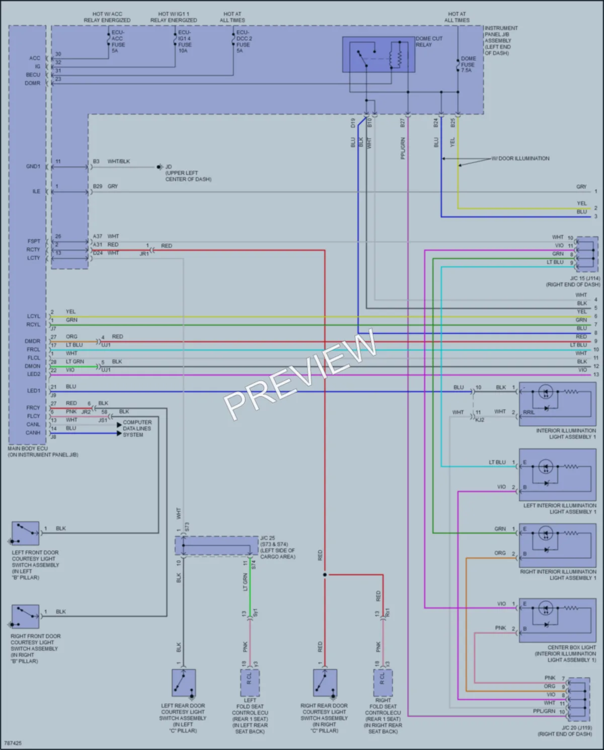 2022 Lexus RX350 Interior Lights wiring diagram preview
