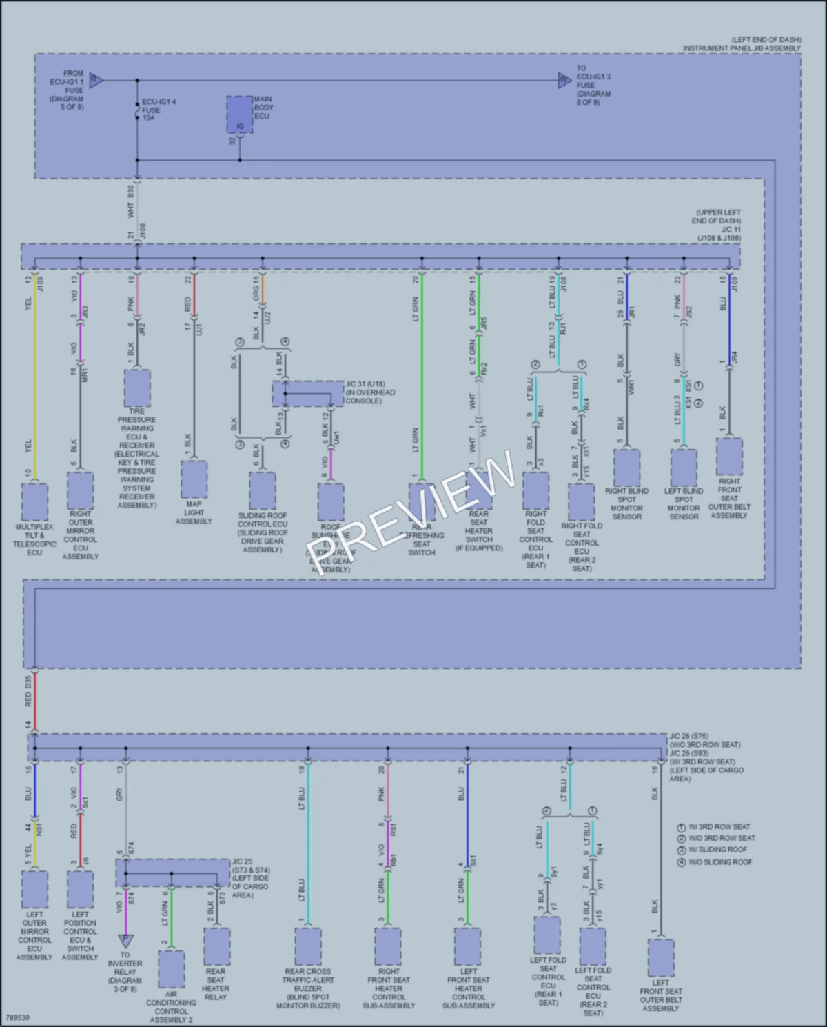 2022 Lexus RX350 Power Distribution wiring diagram preview