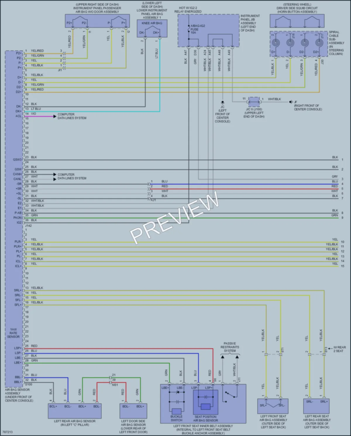 2022 Lexus RX350 Supplemental Restraints wiring diagram preview