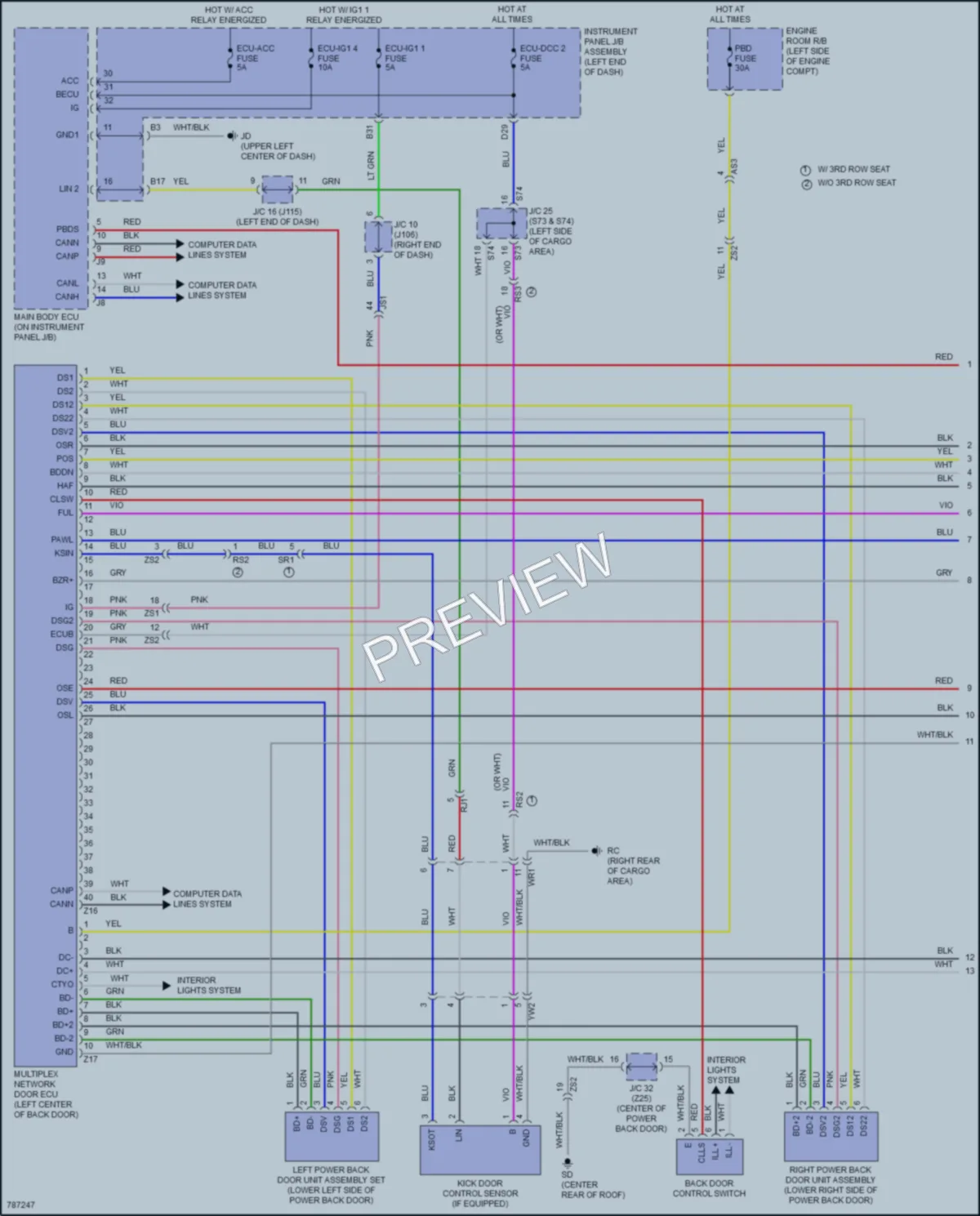 2022 Lexus RX350 Trunk Tailgate Fuel Door wiring diagram preview