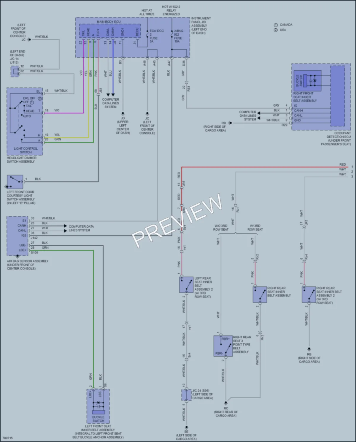 2022 Lexus RX350 Warning Systems wiring diagram preview