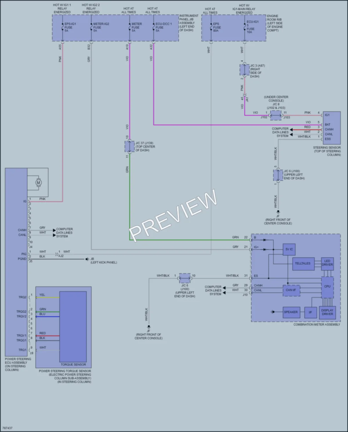 2022 Lexus RX350L Electronic Power Steering wiring diagram preview