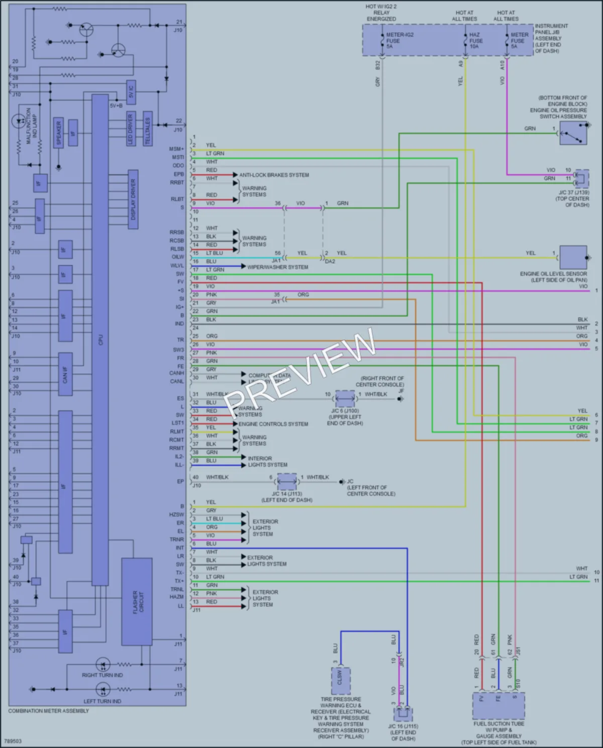2022 Lexus RX350L Instrument Cluster wiring diagram preview