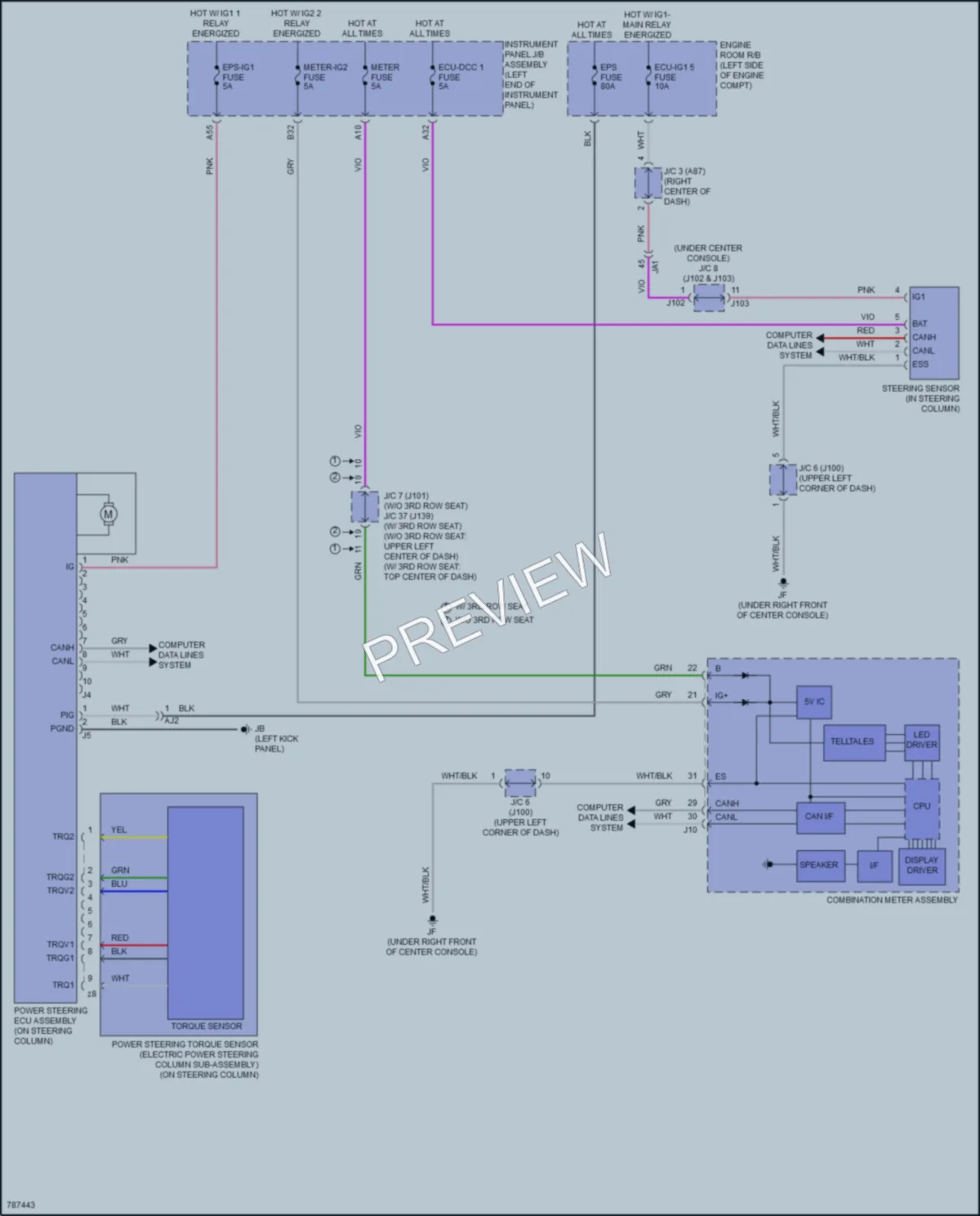 2022 Lexus RX450h Electronic Power Steering wiring diagram preview