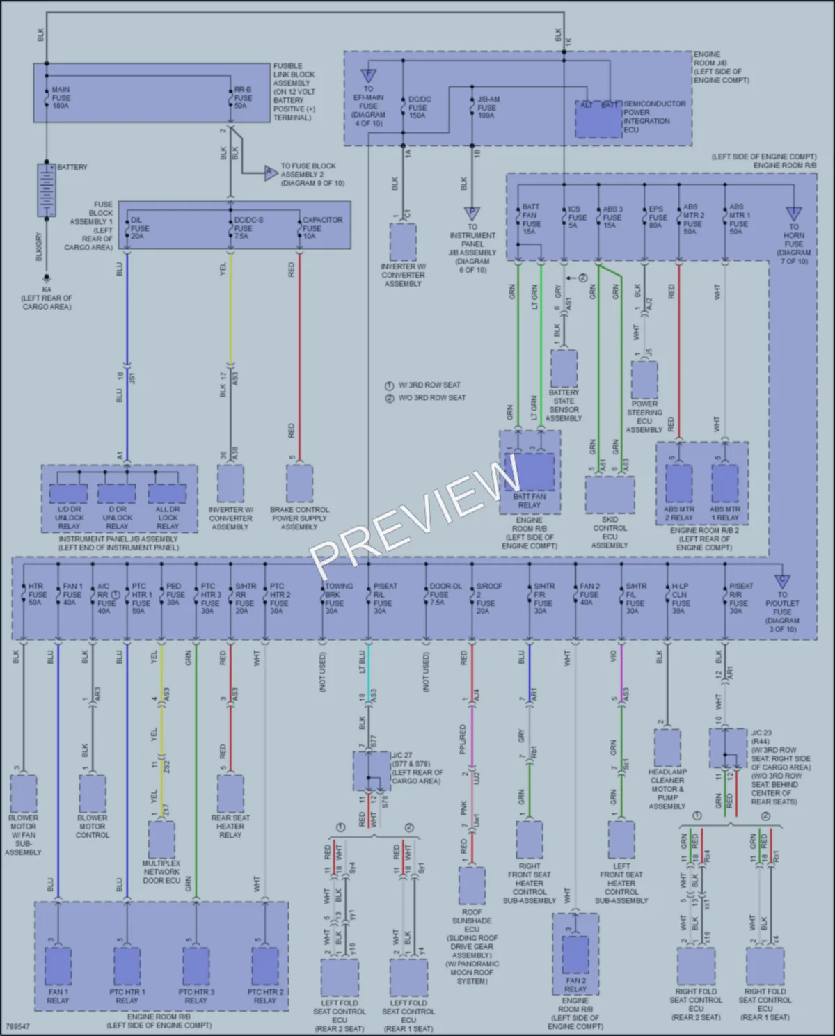 2022 Lexus RX450h Power Distribution wiring diagram preview