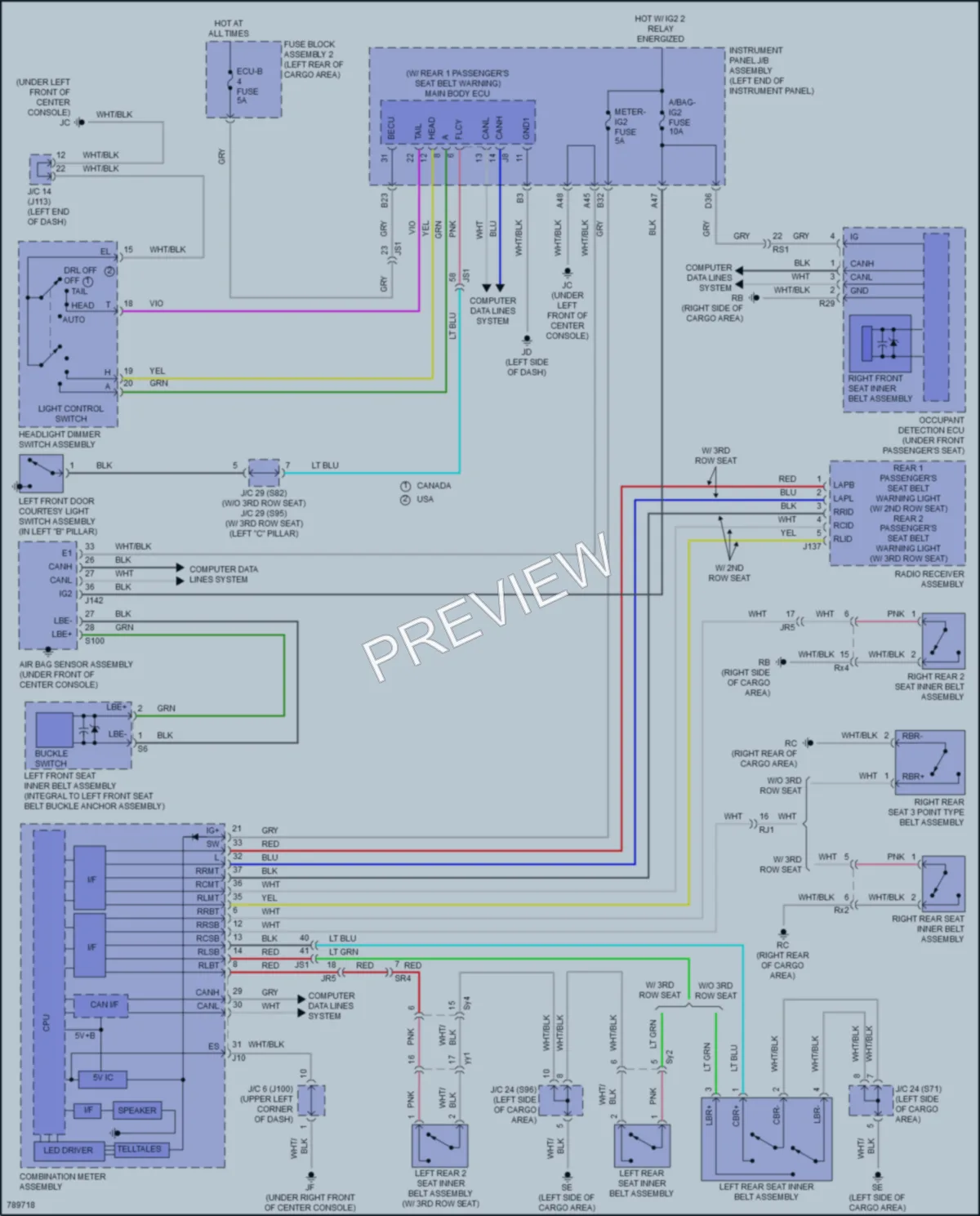 2022 Lexus RX450h Warning Systems wiring diagram preview