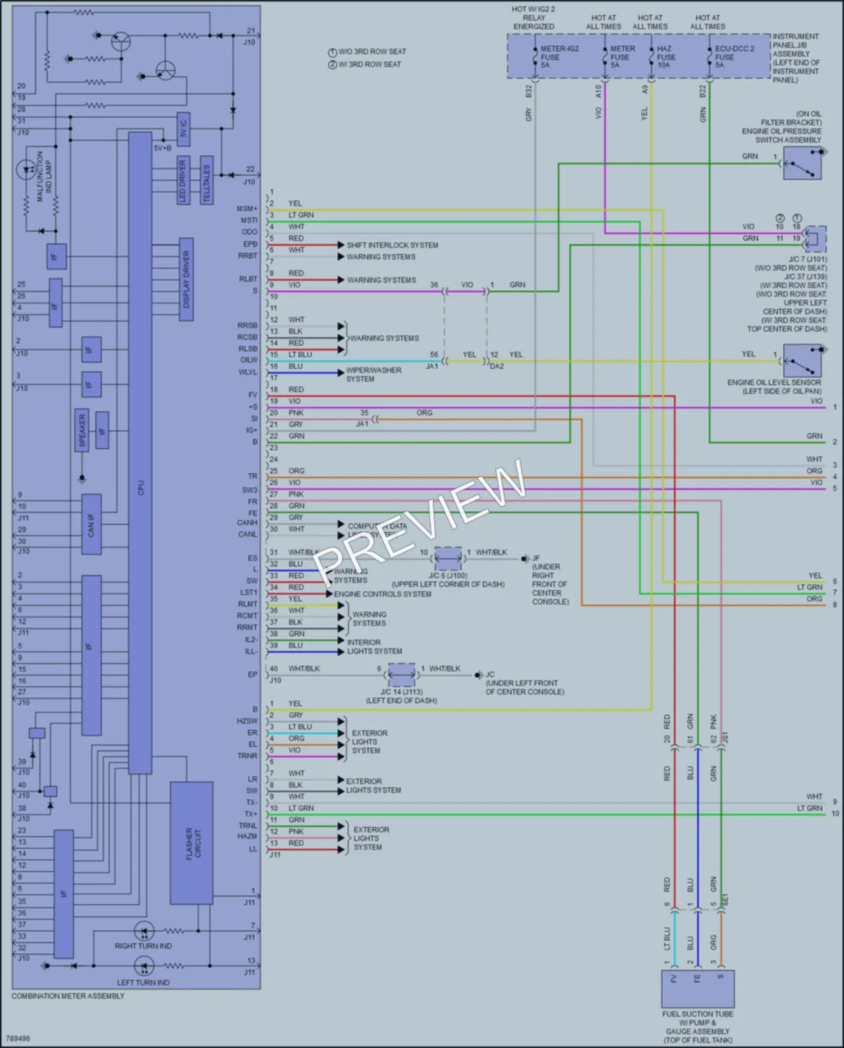 2022 Lexus RX450hL Instrument Cluster wiring diagram preview