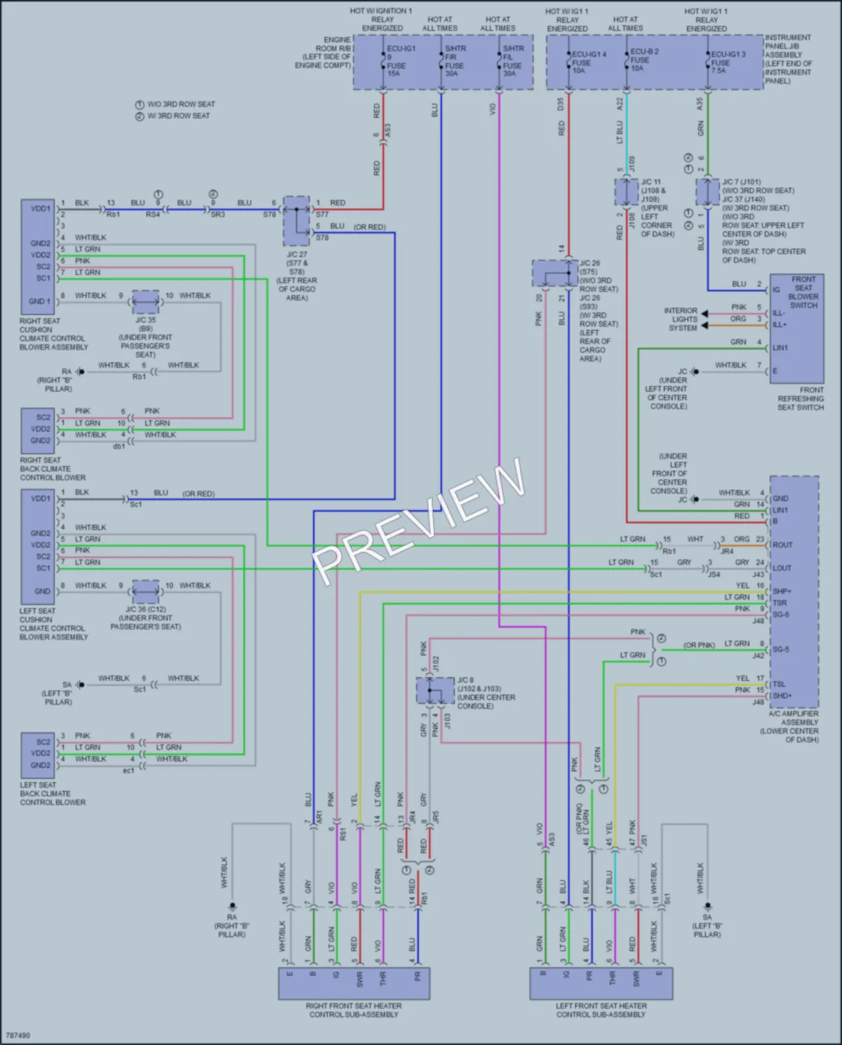 2022 Lexus RX450hL Power Seats wiring diagram preview