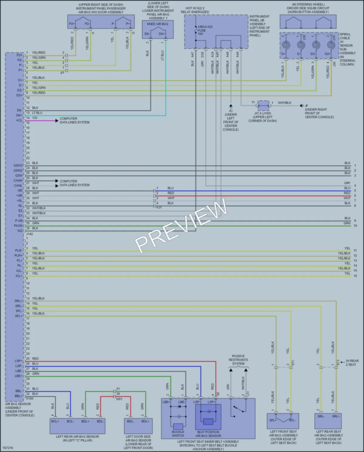 2022 Lexus RX450hL Supplemental Restraints wiring diagram preview